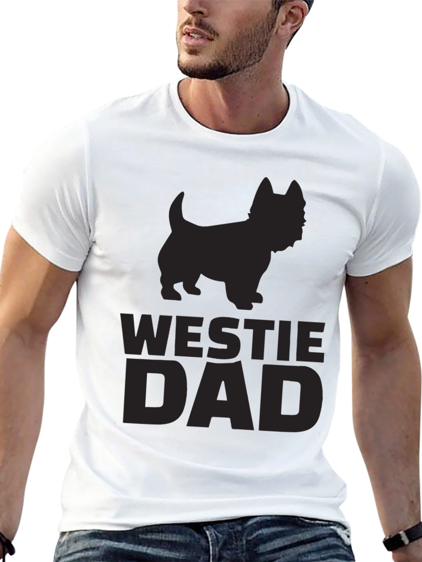 Westie Dad T-Shirt - Black Dog Lover Tee - 13