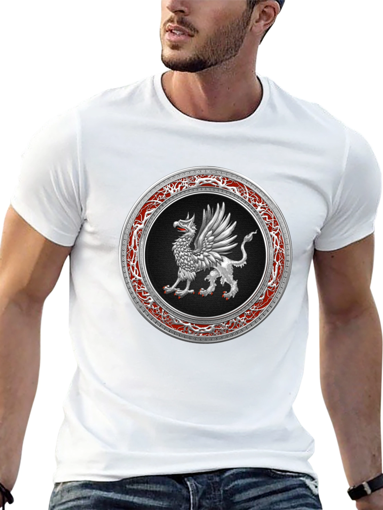 Black Griffin Emblem Black T-Shirt view 13