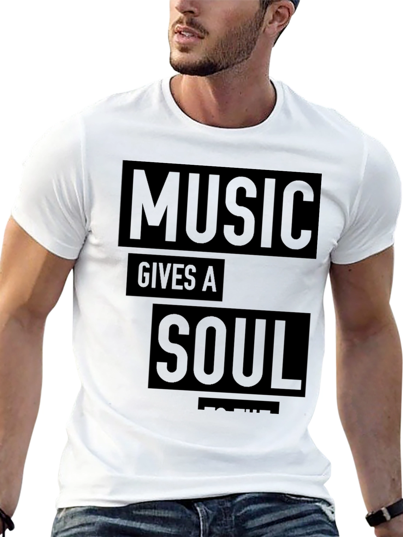 Black Music Gives A Soul T-Shirt - Black Graphic Tee view 13