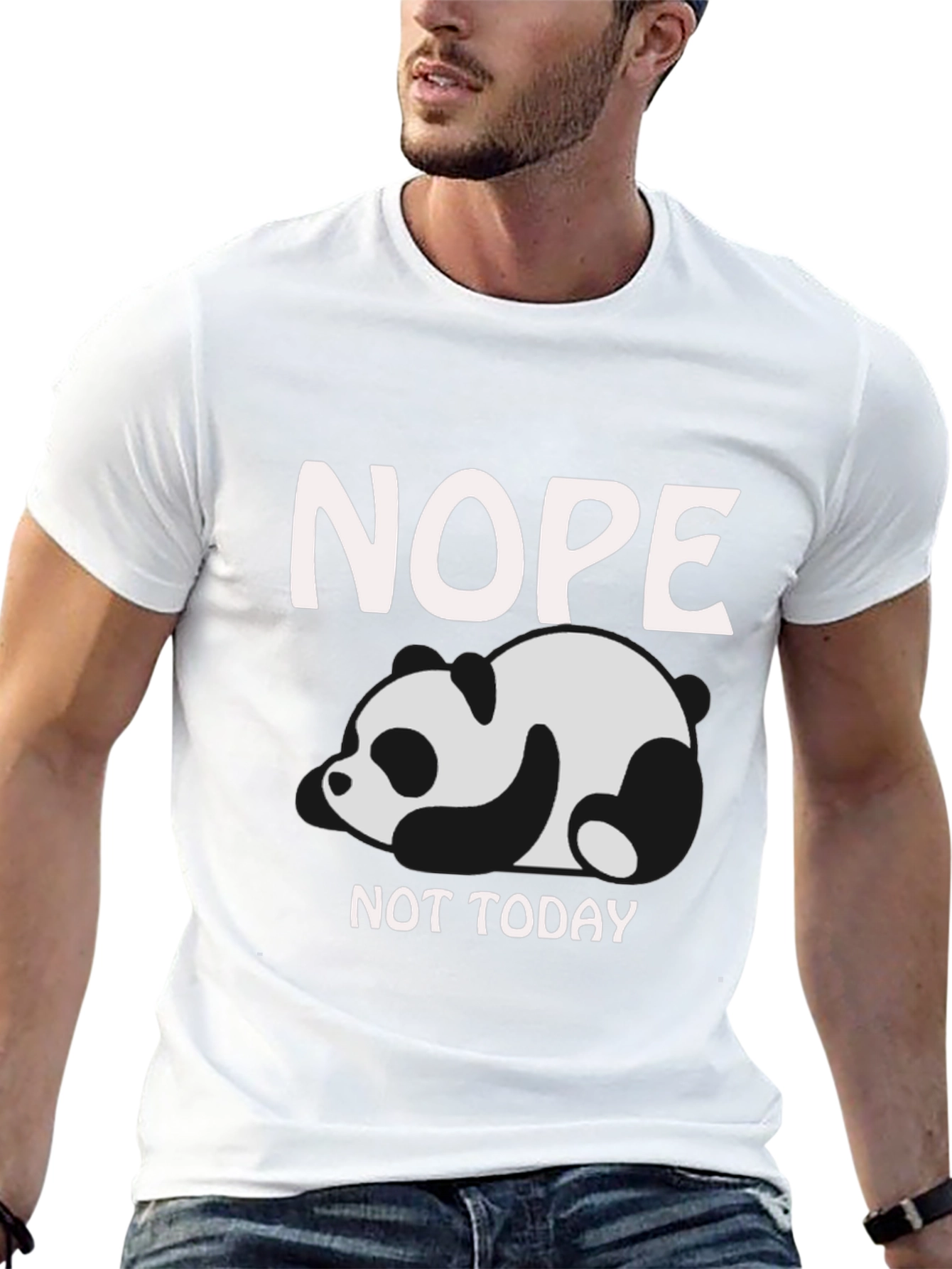 Black Nope Not Today Panda Graphic T-Shirt view 13
