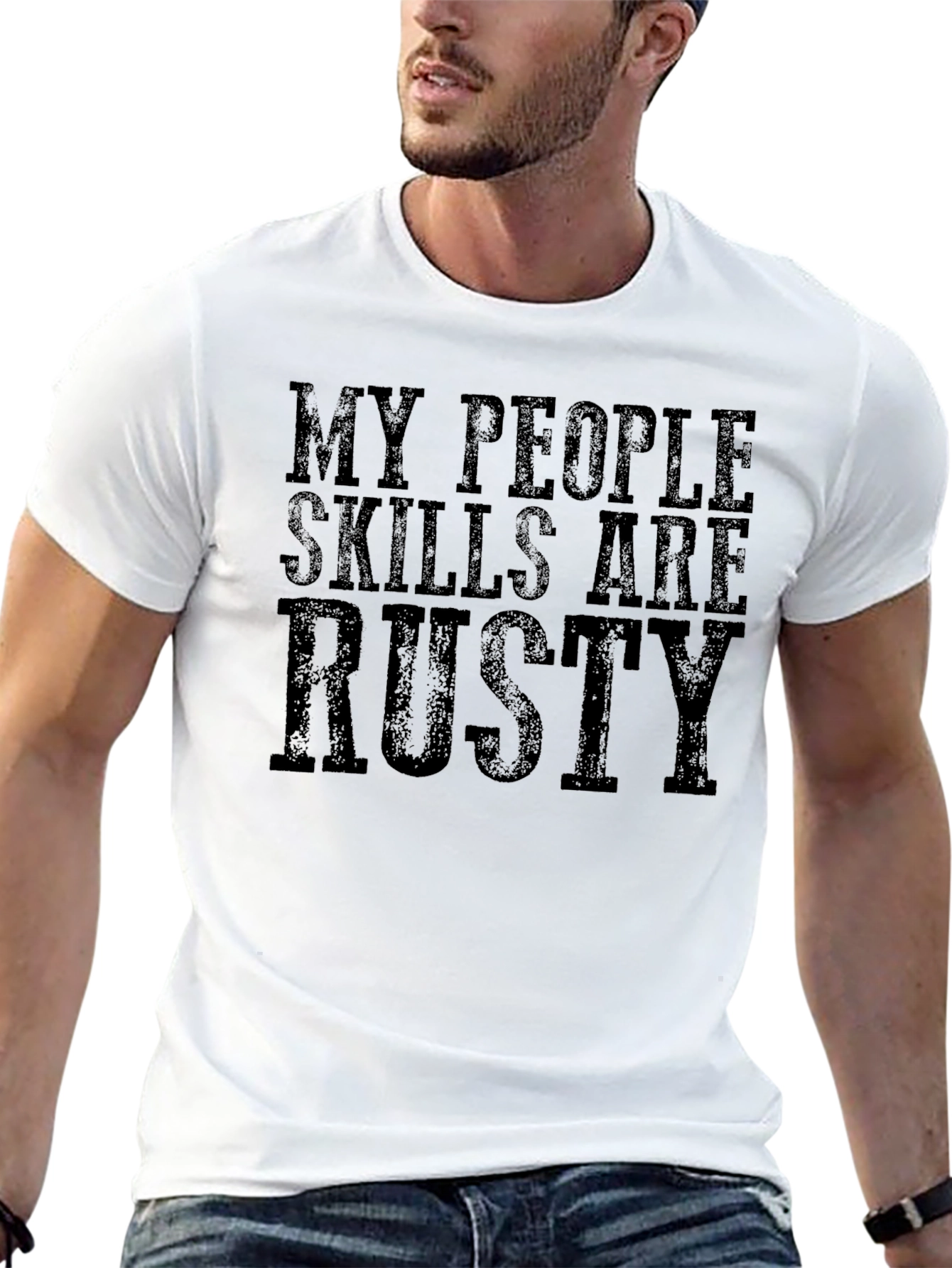 Black Funny 'My People Skills Are Rusty' Graphic Tee view 13