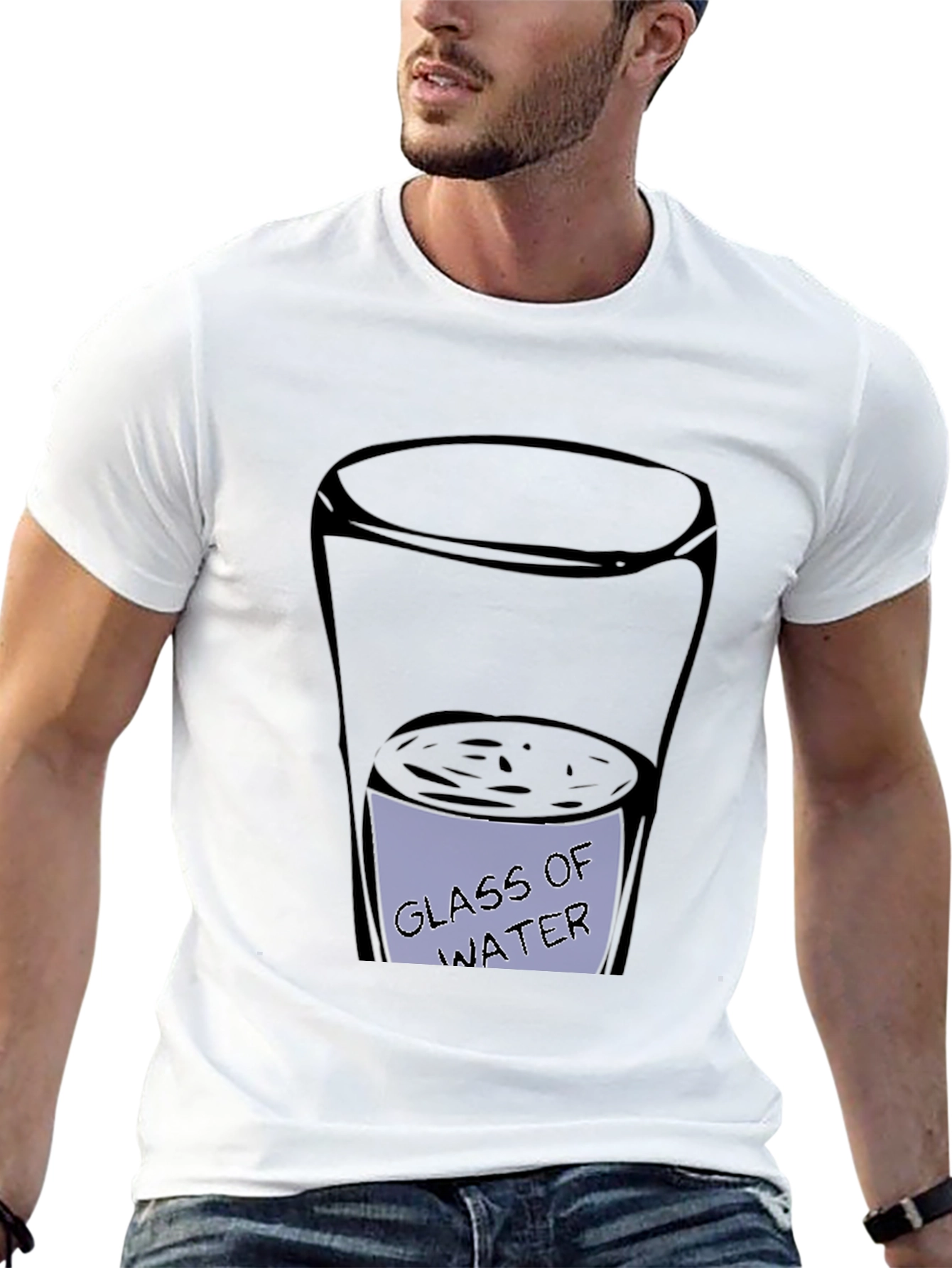 Black Glass of Water Graphic Tee - Casual Black T-Shirt view 13