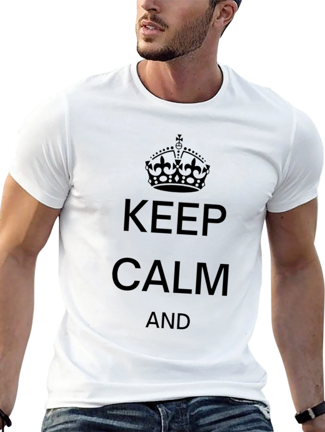 Black Keep Calm Graphic Tee - Black Cotton Blend view 13