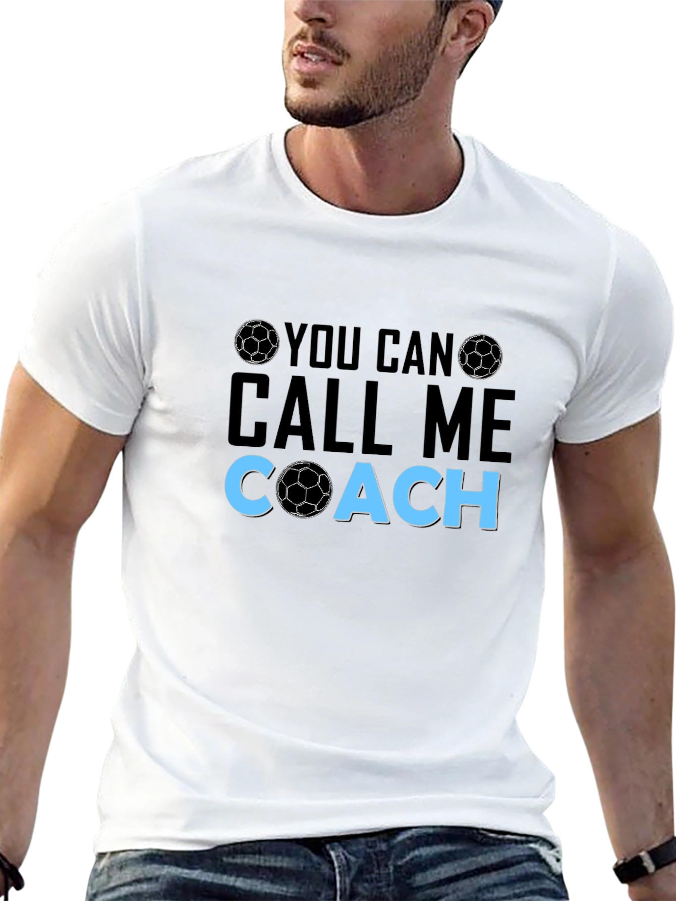 Black Soccer Coach Graphic T-Shirt view 13