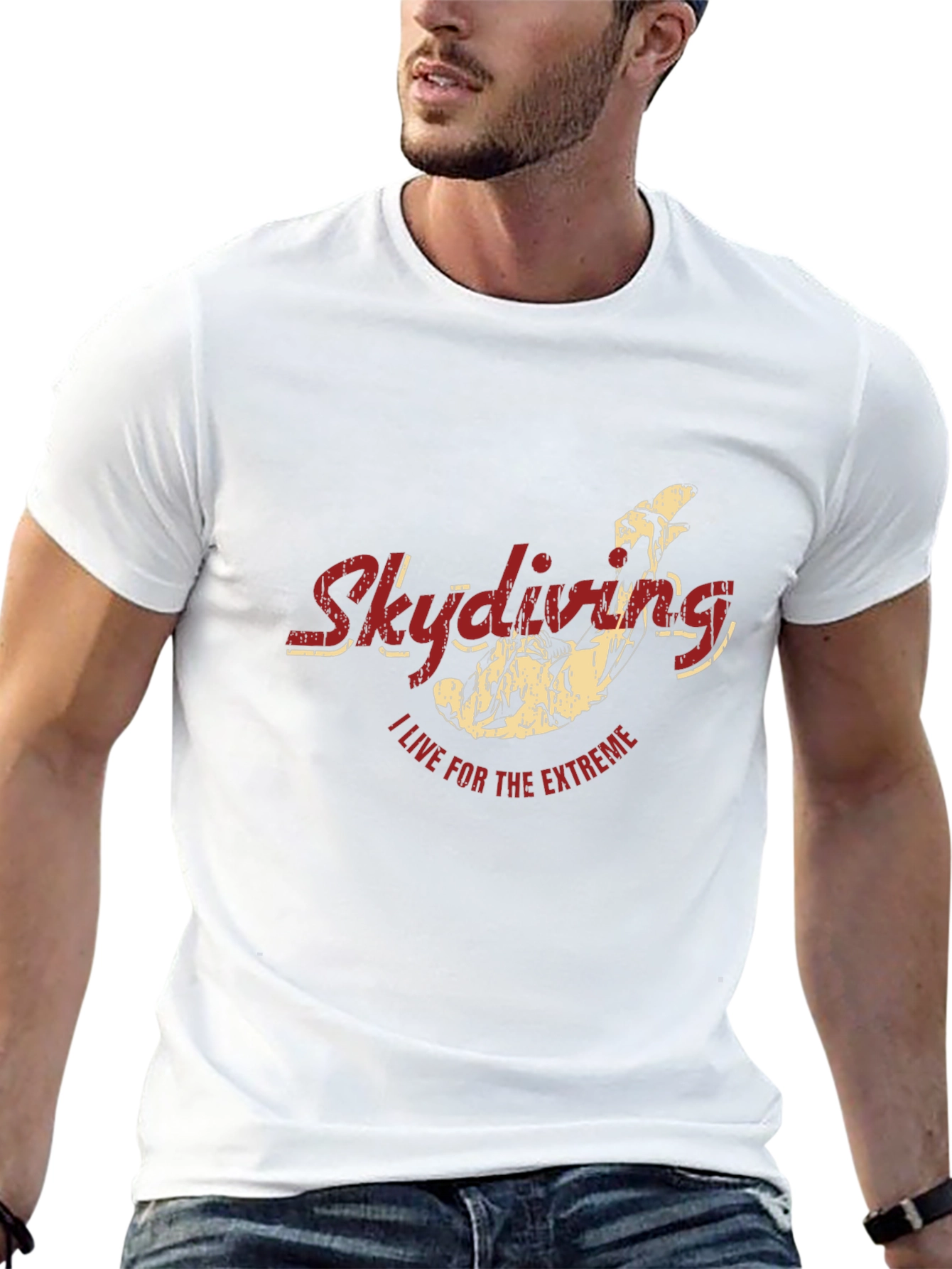 Black Skydiving Extreme Sport Black T-Shirt view 13