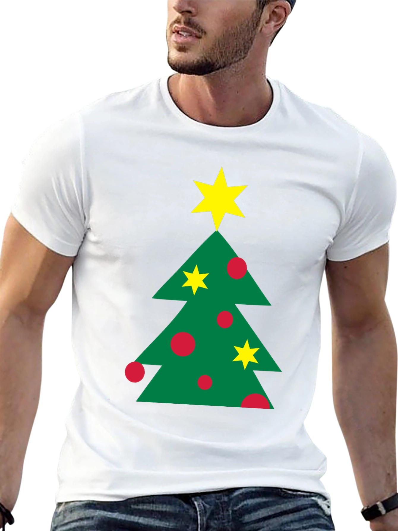 Black Festive Christmas Tree Graphic Tee - Holiday Style view 13