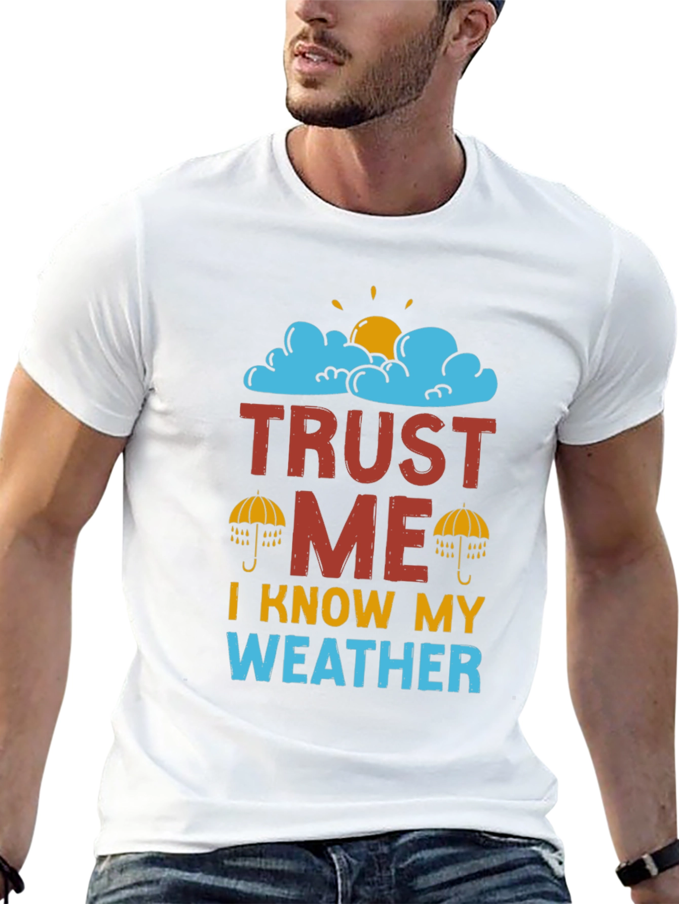 Black Trust Me I Know My Weather T-Shirt view 13