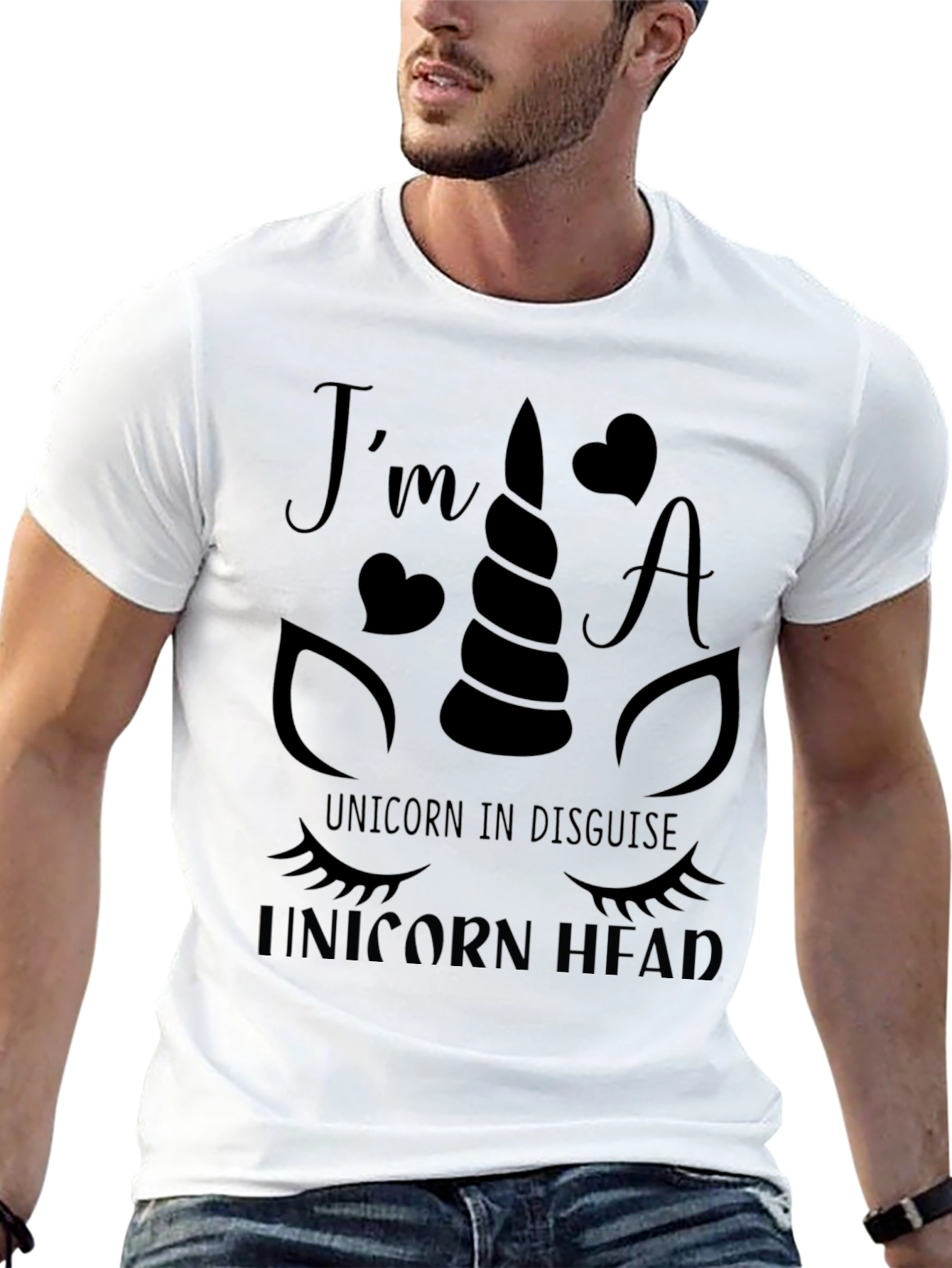 Black I'm a Unicorn in Disguise Graphic T-Shirt view 13