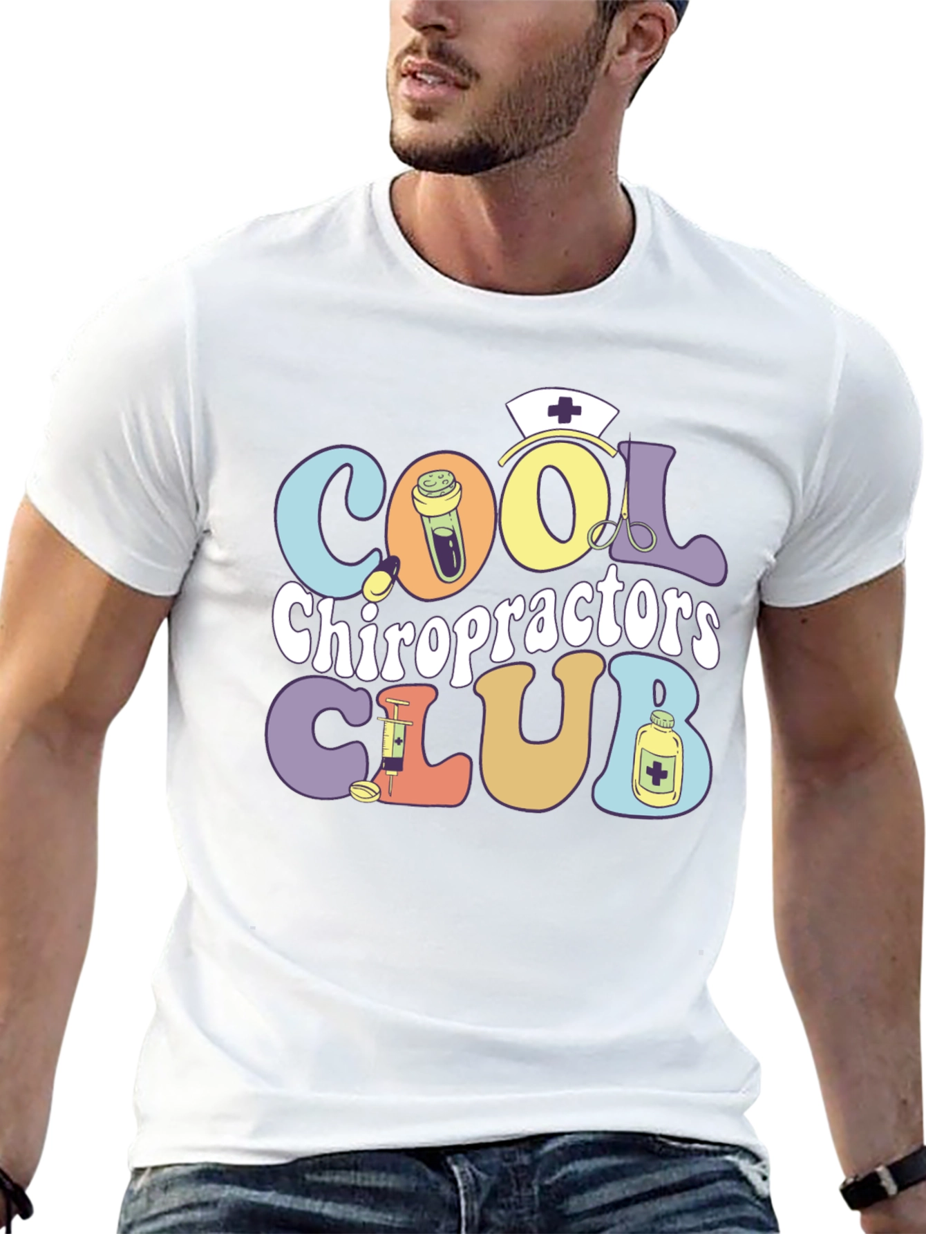 Black Cool Chiropractors Club T-Shirt view 13