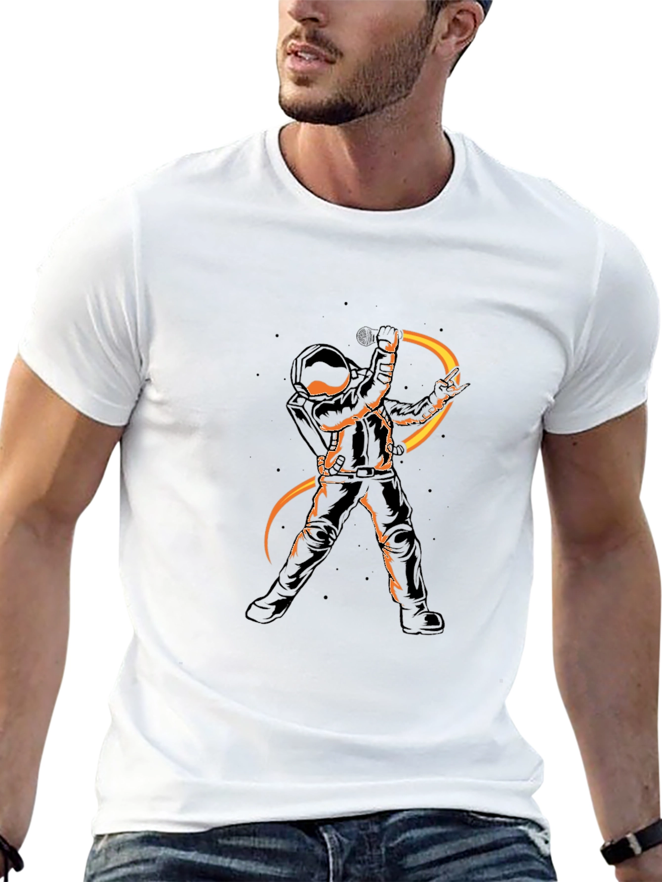 Black Astronaut Graphic Tee - Rock On in Style! view 13
