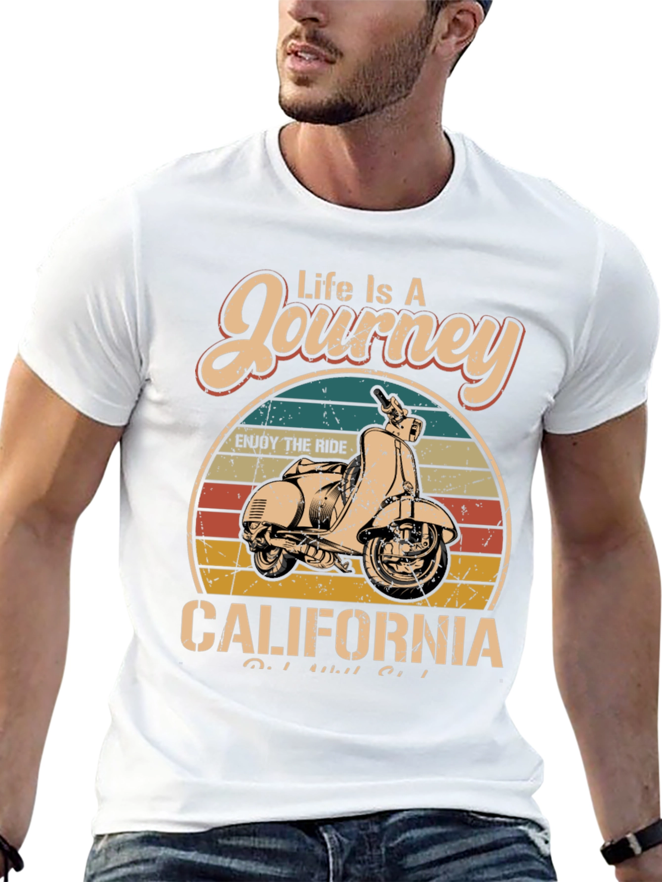 Black Vintage California Scooter T-Shirt view 13