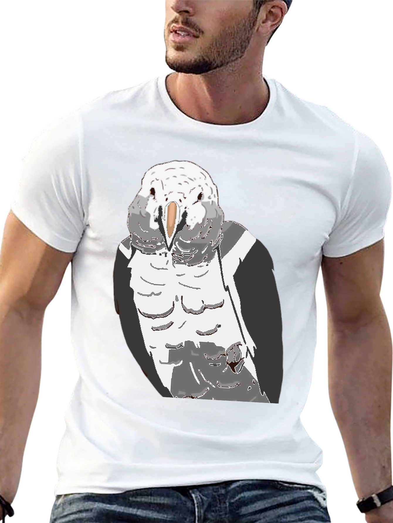 Black Parrot Graphic T-Shirt - Men's Casual Tee view 13