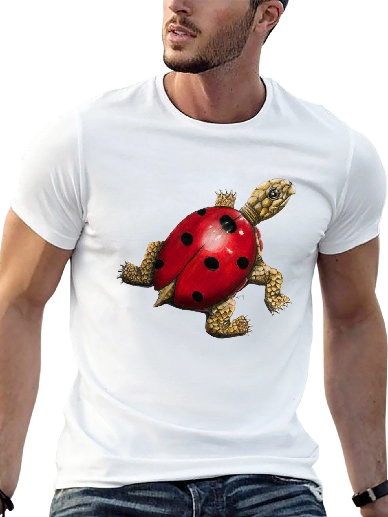 Black Turtle Ladybug Black Graphic Tee view 13