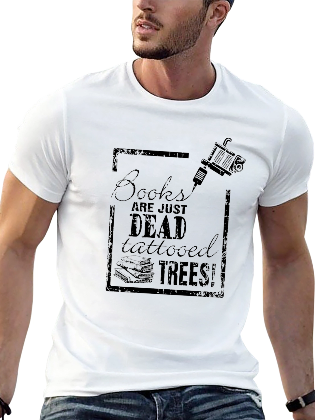 Black Books Are Dead, Tattooed Trees! Graphic T-Shirt view 13