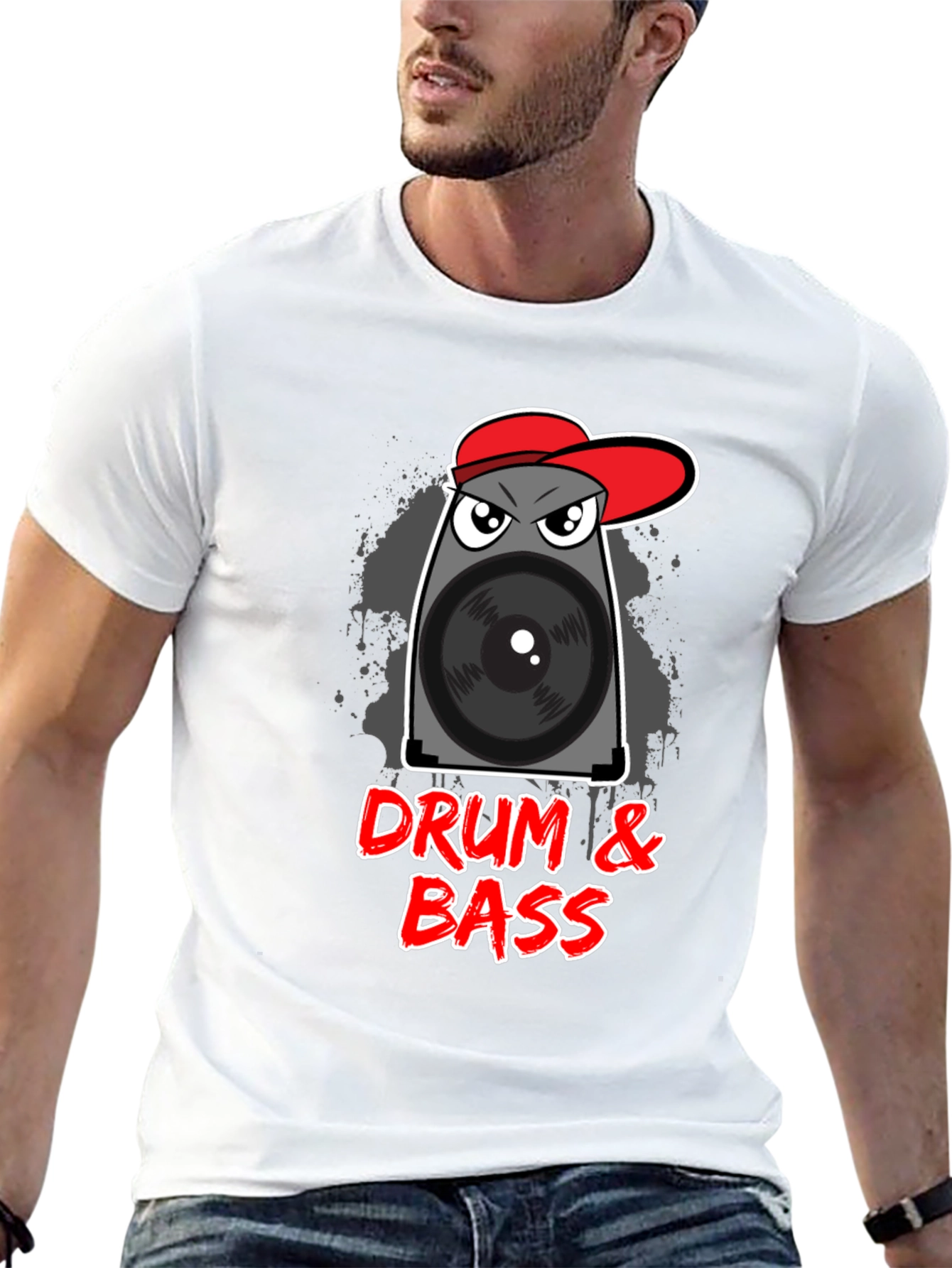 Black Drum & Bass Speaker T-Shirt view 13