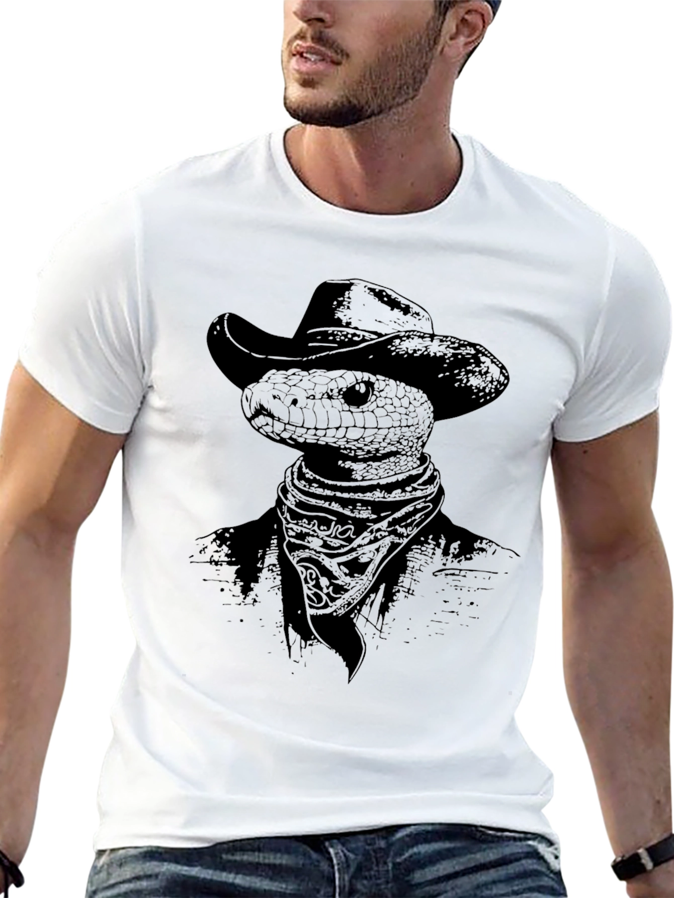 Black Snake Cowboy Graphic Tee - Western Style view 13