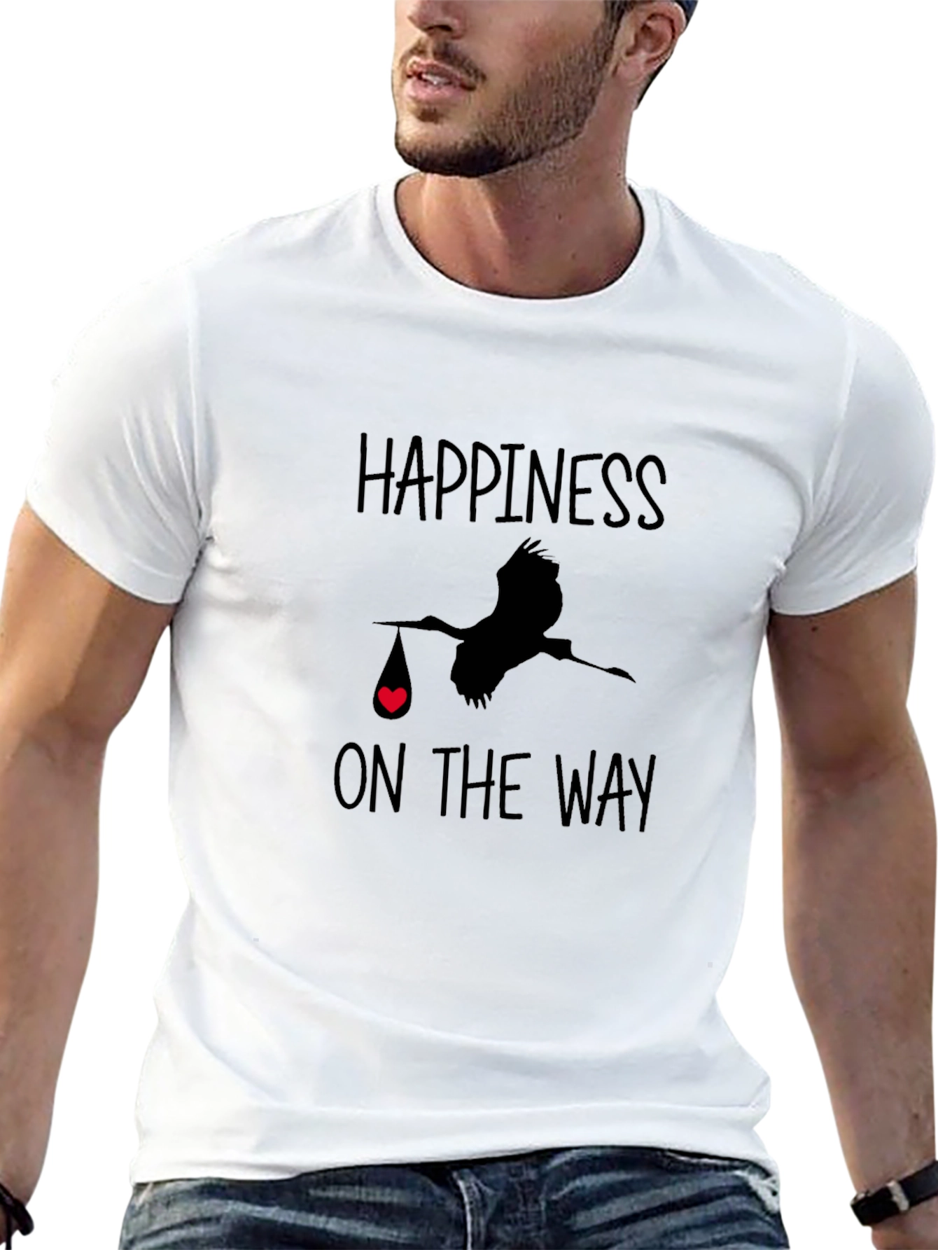 Black Happiness On The Way Stork Graphic T-Shirt view 13