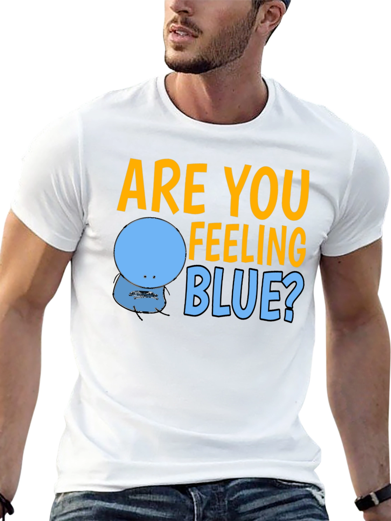 Black Are You Feeling Blue? Graphic T-Shirt view 13