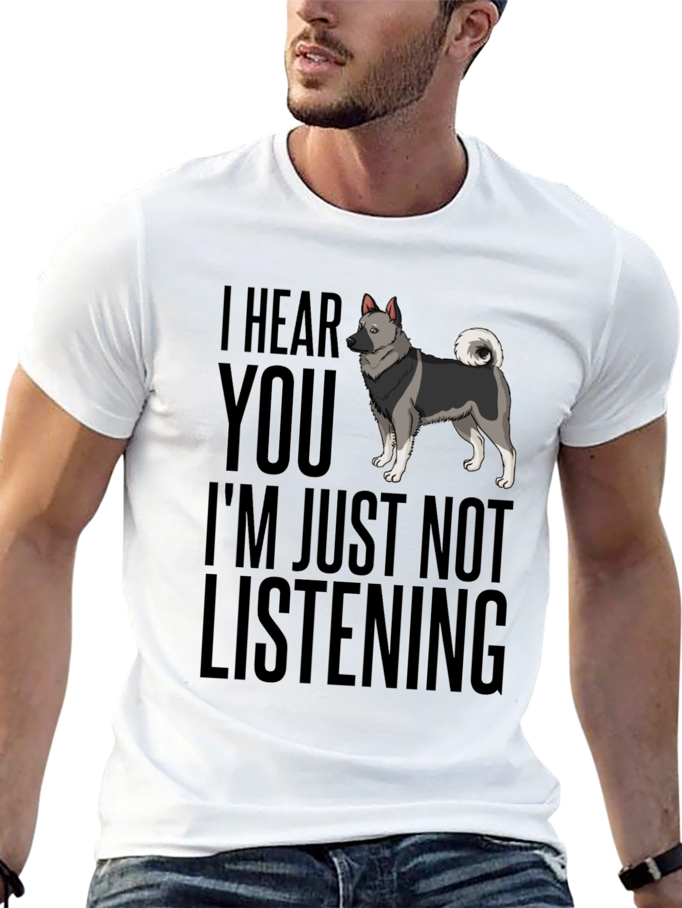 Black Funny Dog T-Shirt - I Hear You view 13