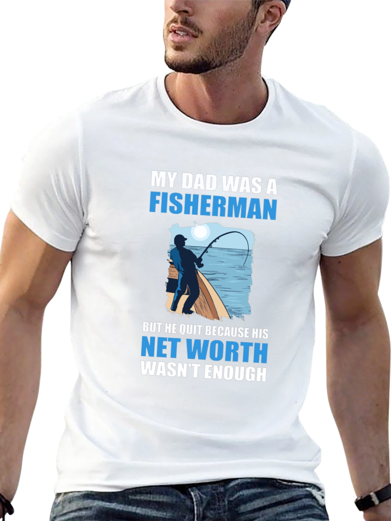 Black Fisherman Dad Joke T-Shirt view 13