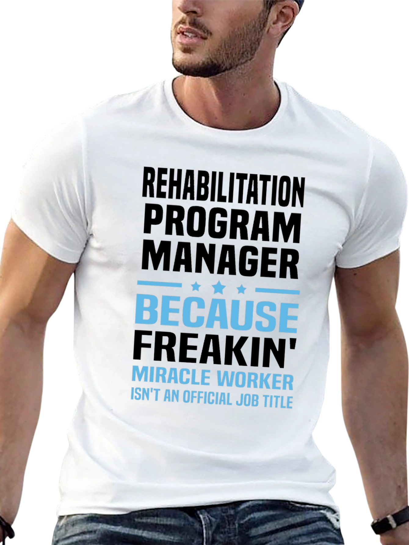 Black Rehabilitation Program Manager Graphic T-Shirt view 13