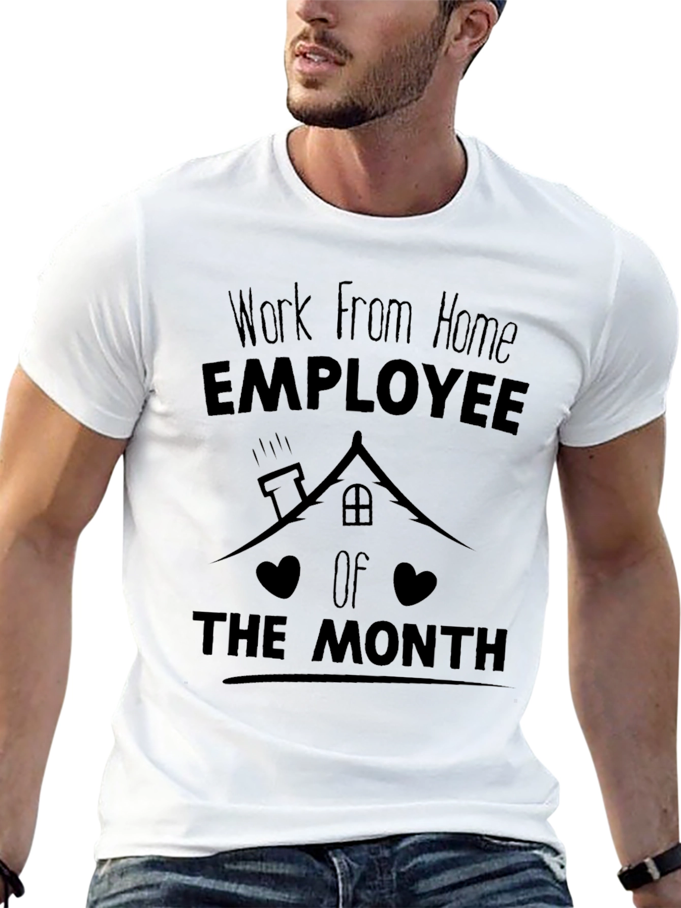 Black Work From Home Employee T-Shirt view 13