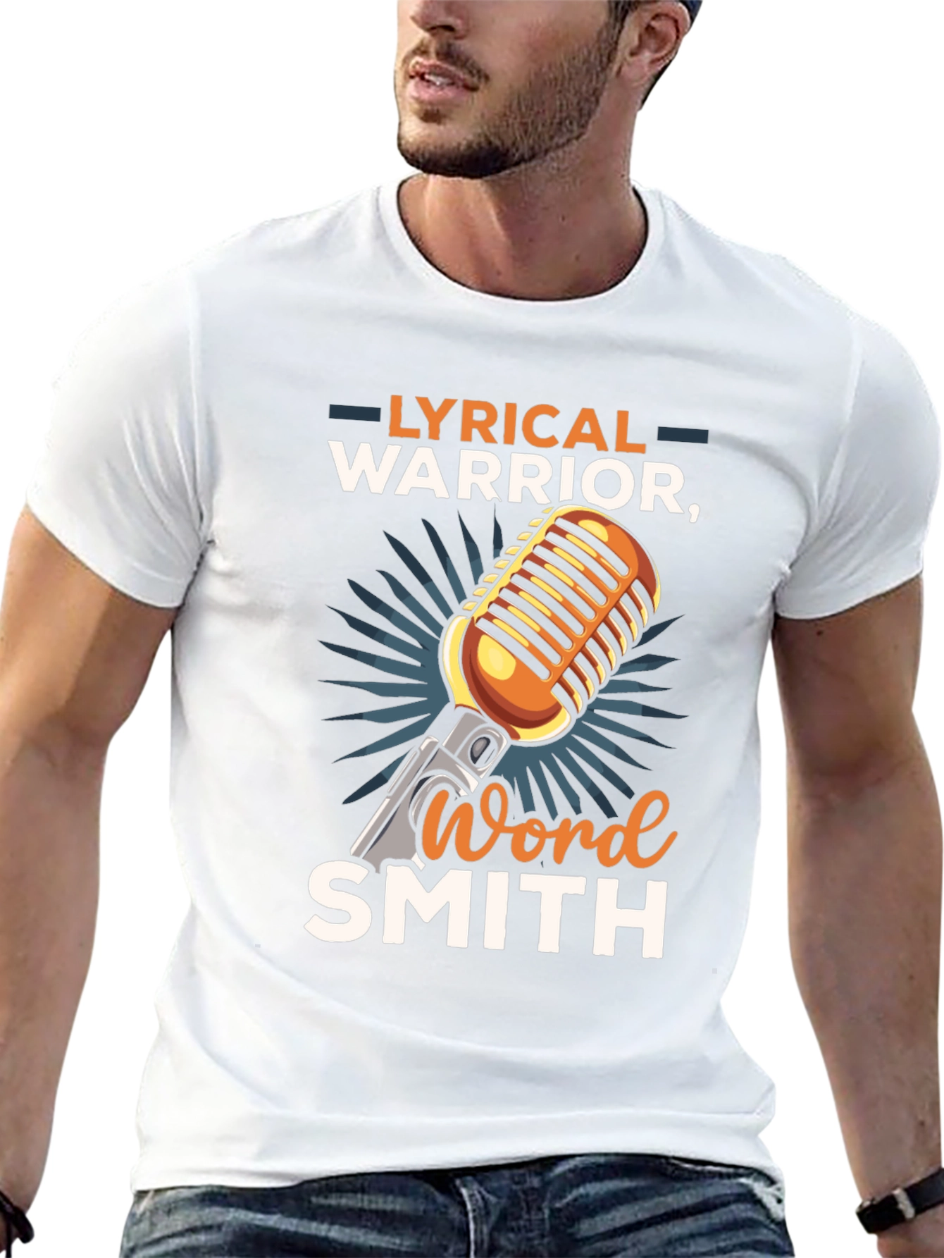 Black Lyrical Warrior Word Smith Graphic T-Shirt view 13