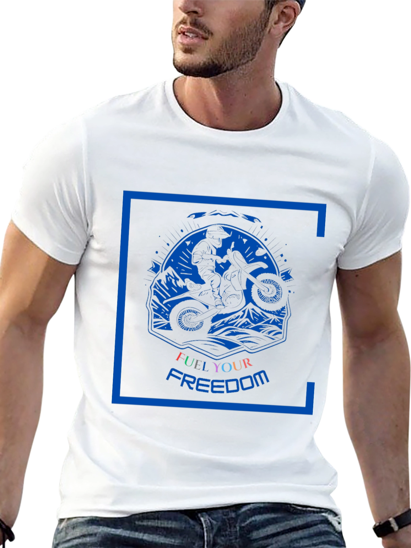 Black Fuel Your Freedom Motorcycle T-Shirt view 13