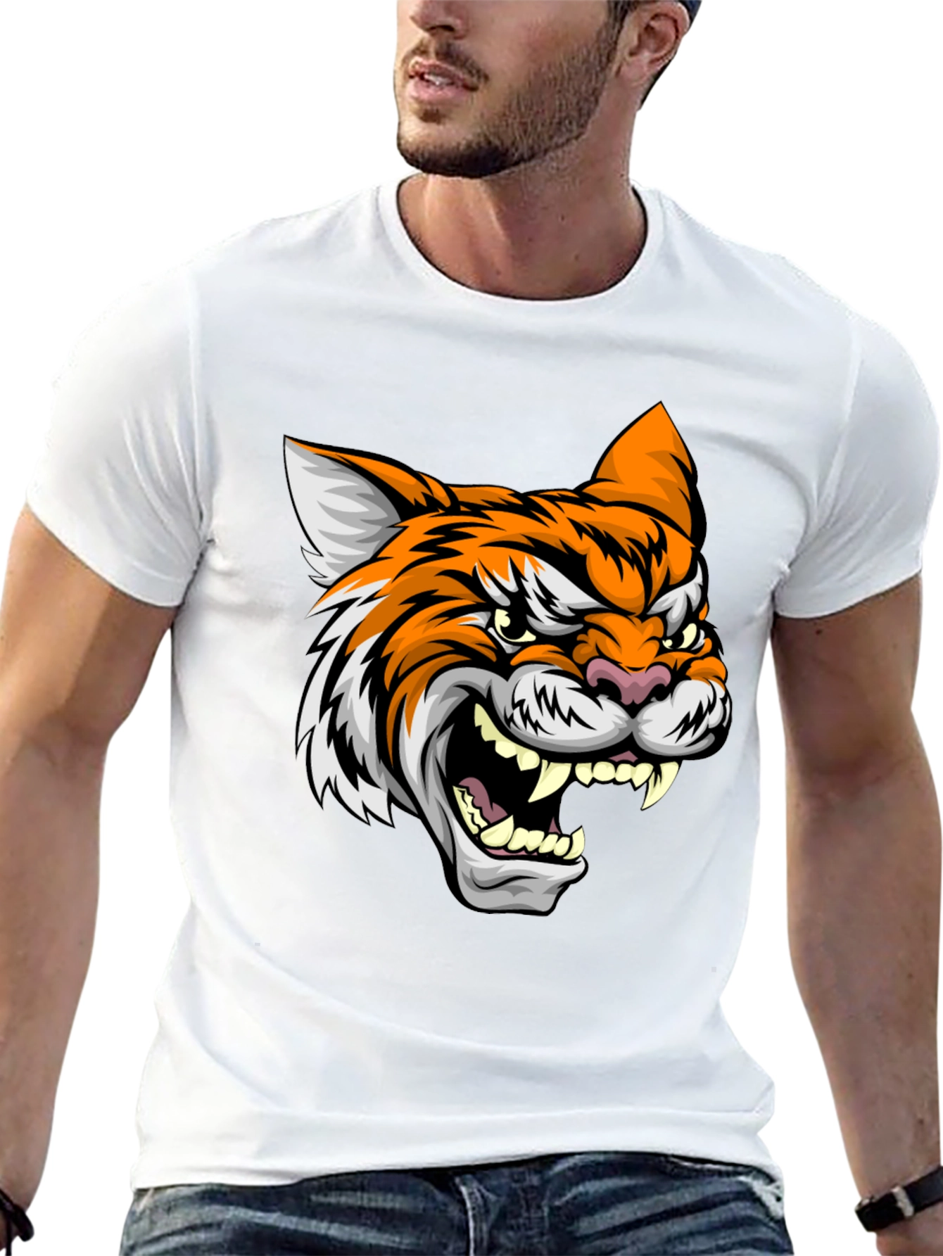 Black Tiger Graphic Black T-Shirt view 13