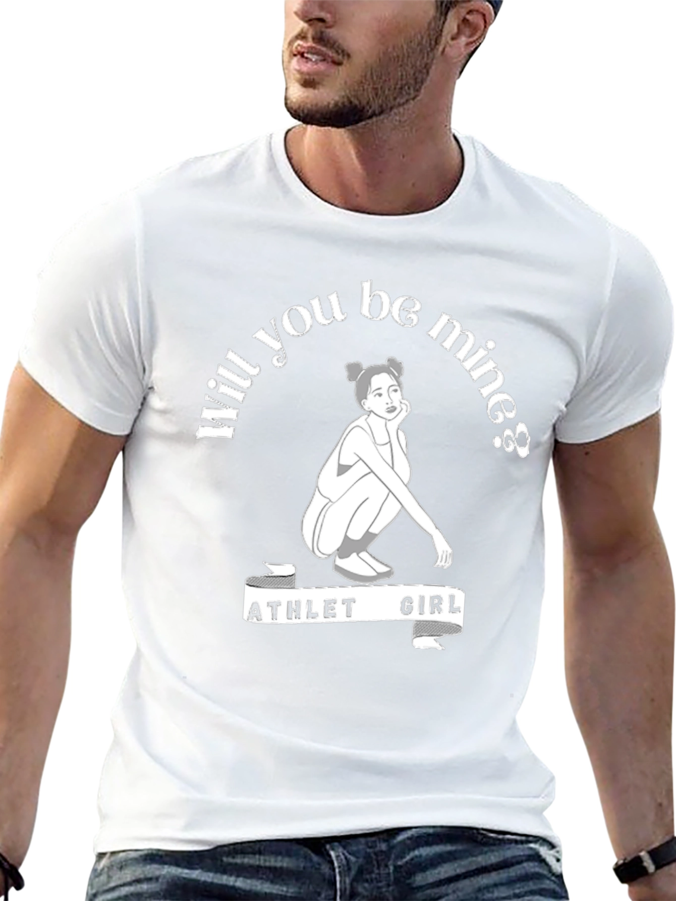 Black Athlete Girl Will You Be Mine T-Shirt view 13