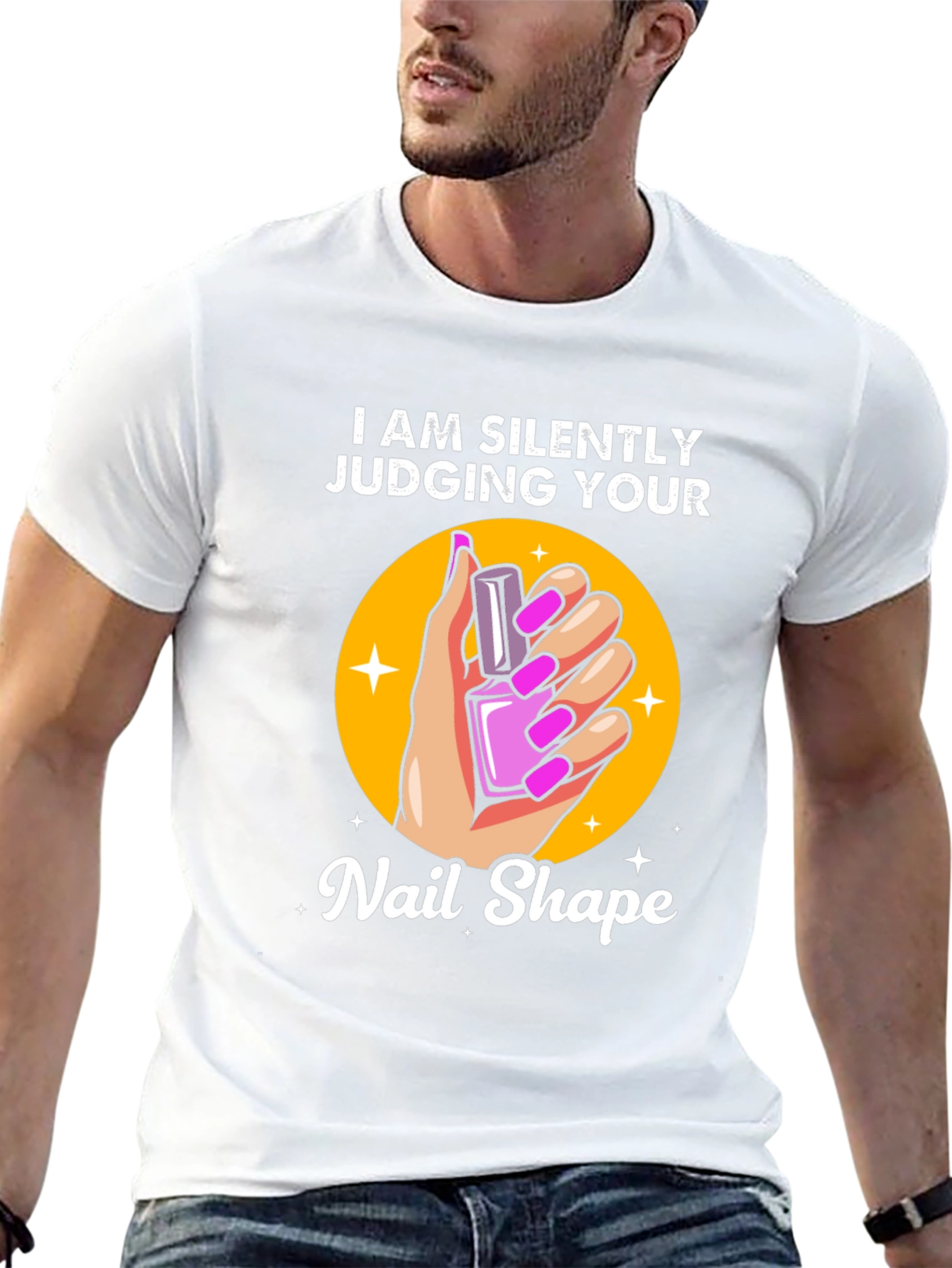 Black Silently Judging Your Nail Shape Graphic Tee view 13