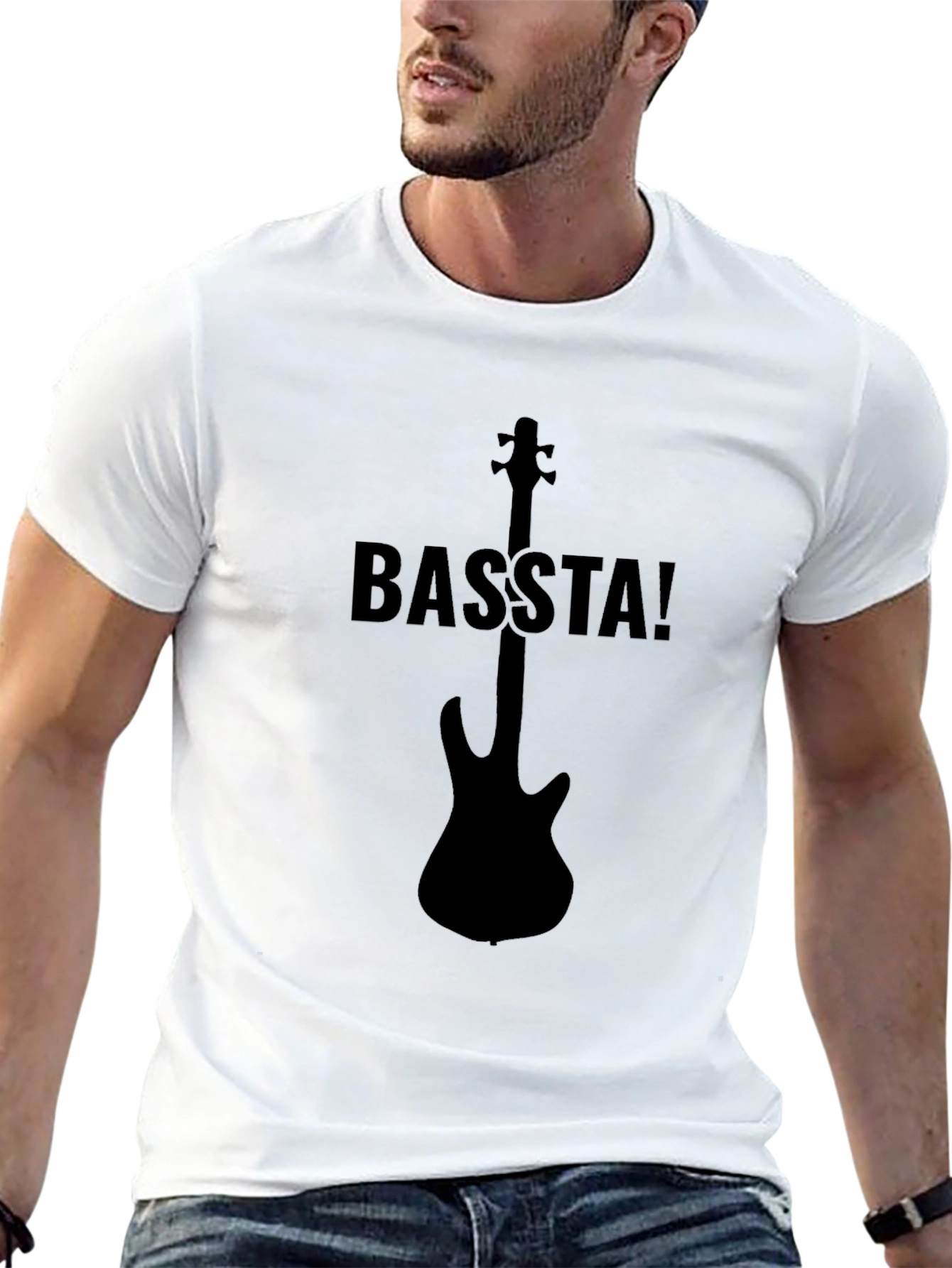 Black BASS-TA! Graphic Black T-Shirt view 13