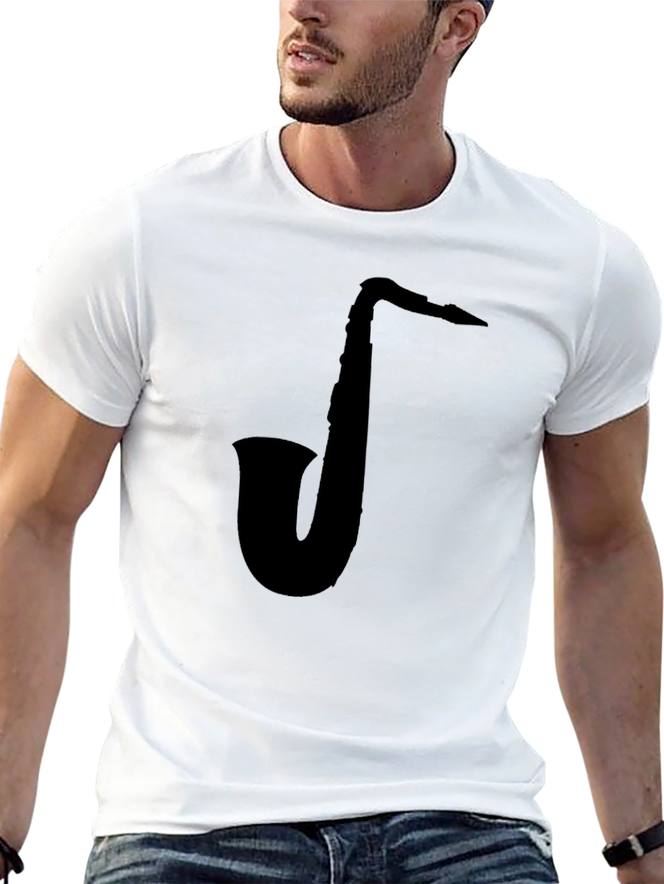 Black Saxophone Graphic T-Shirt view 13