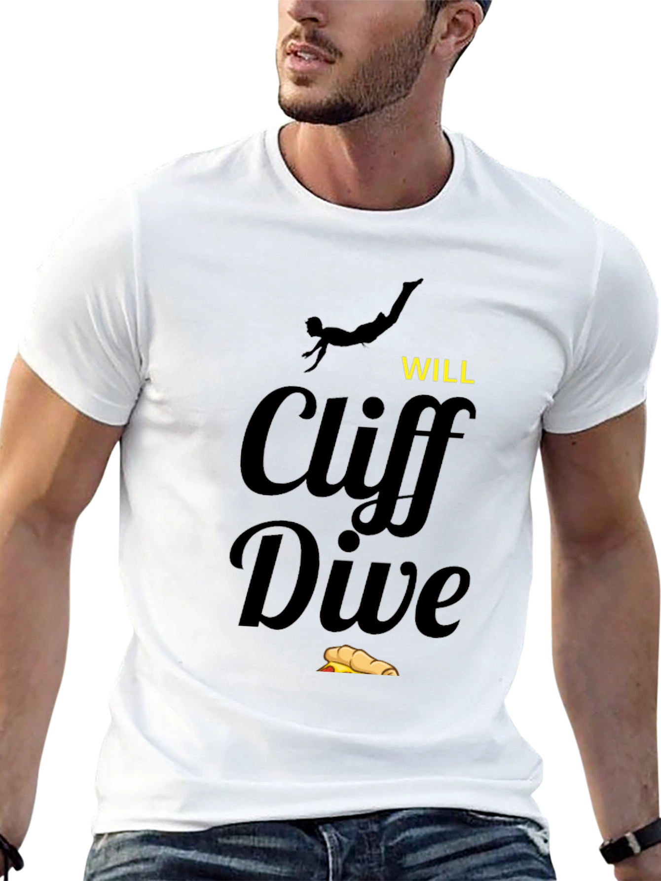 Black Cliff Dive T-Shirt - Novelty Humor Tee view 13