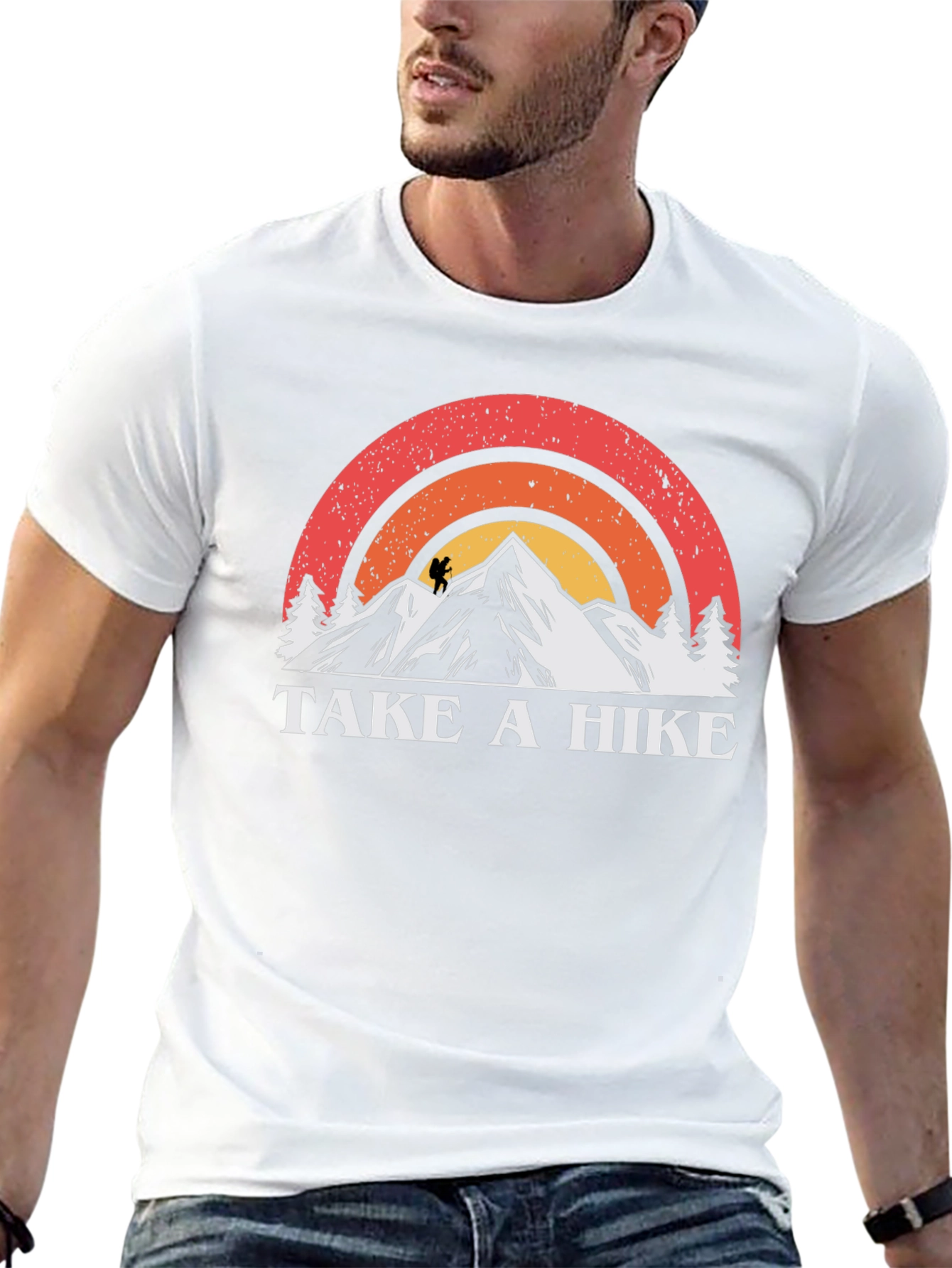 Black Take a Hike T-Shirt - Vintage Mountain Design view 13