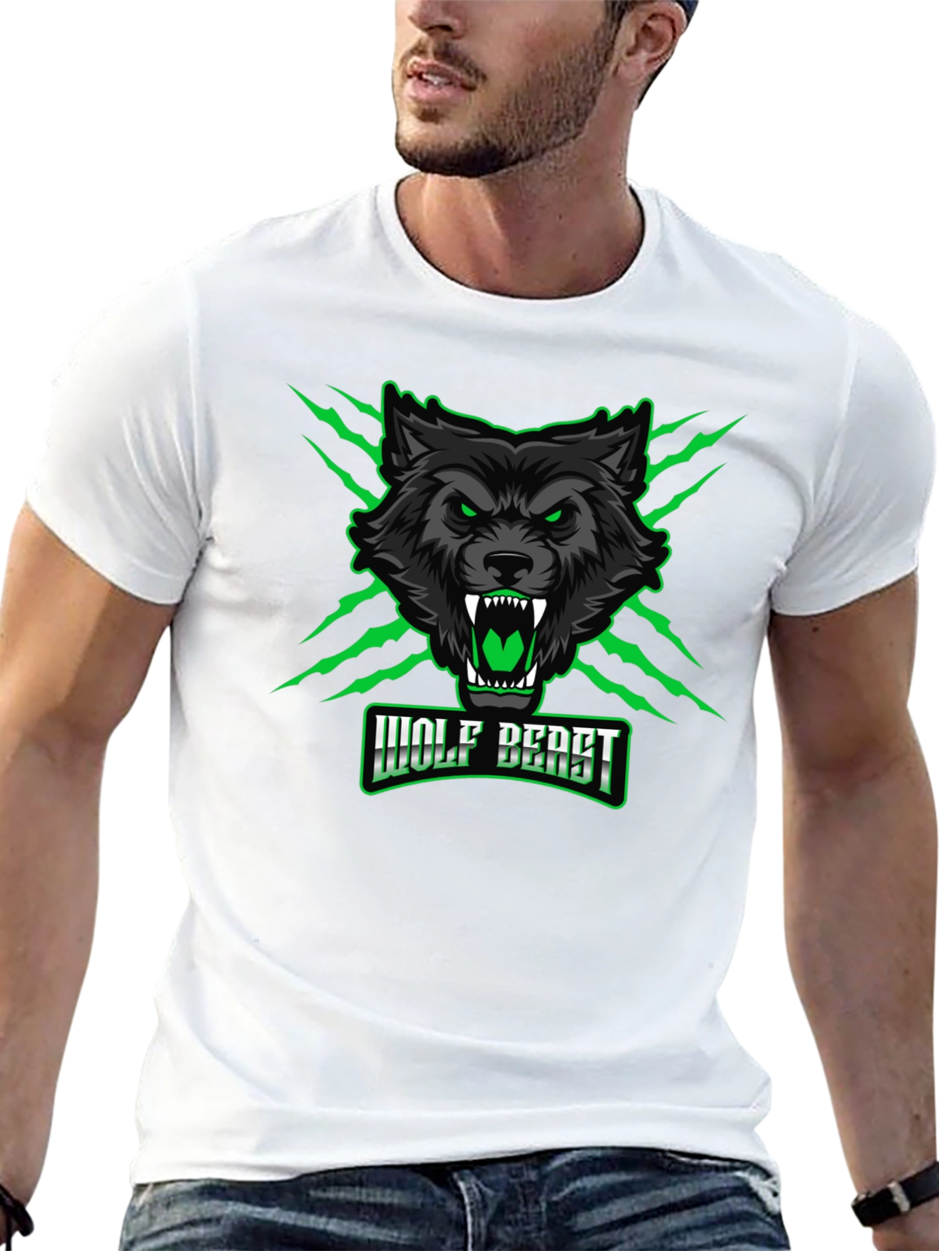 Black Wolf Beast Graphic Tee - Fierce & Bold Design view 13