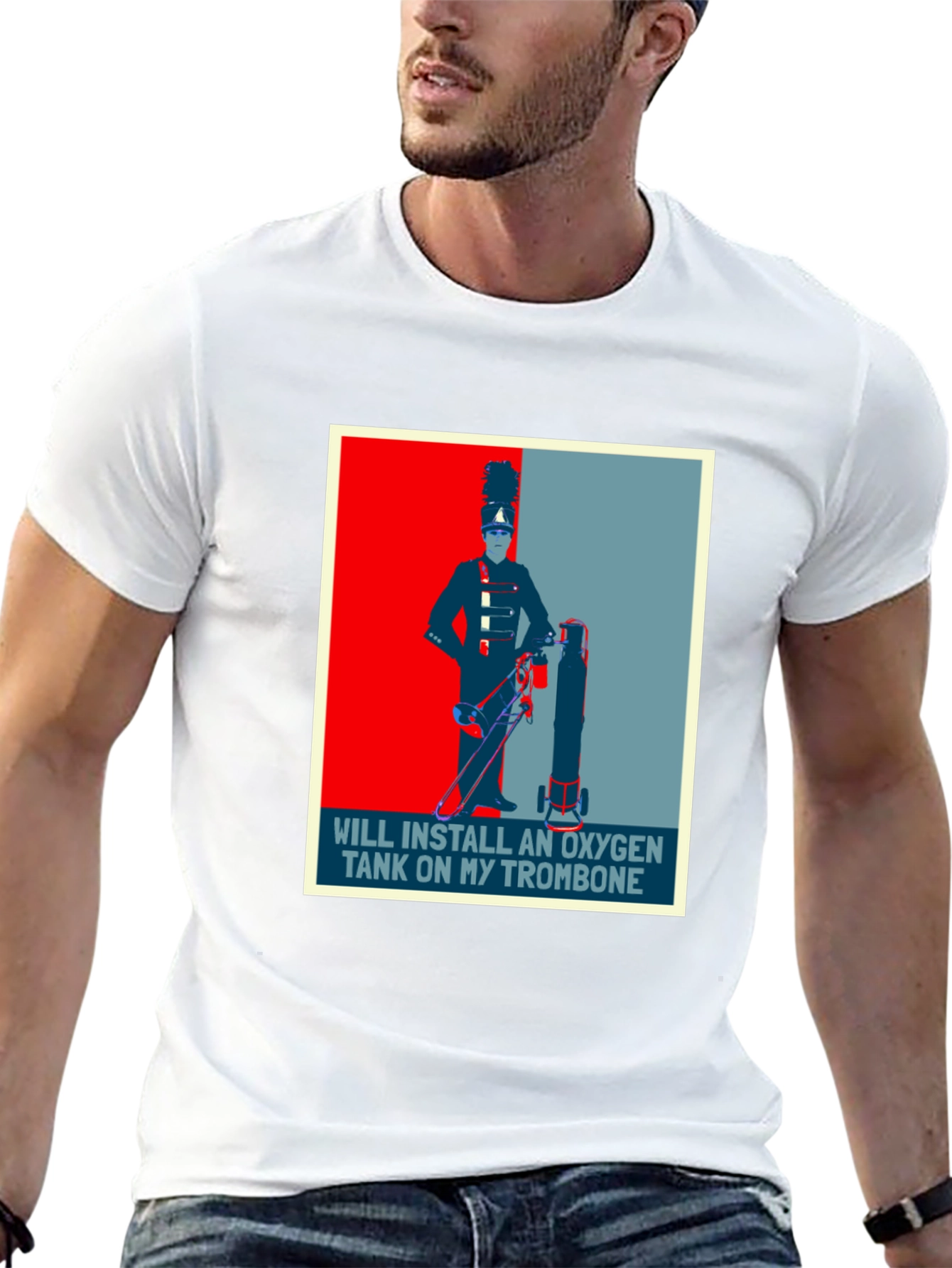 Black Oxygen Trombone T-Shirt - Band Humor Tee view 13