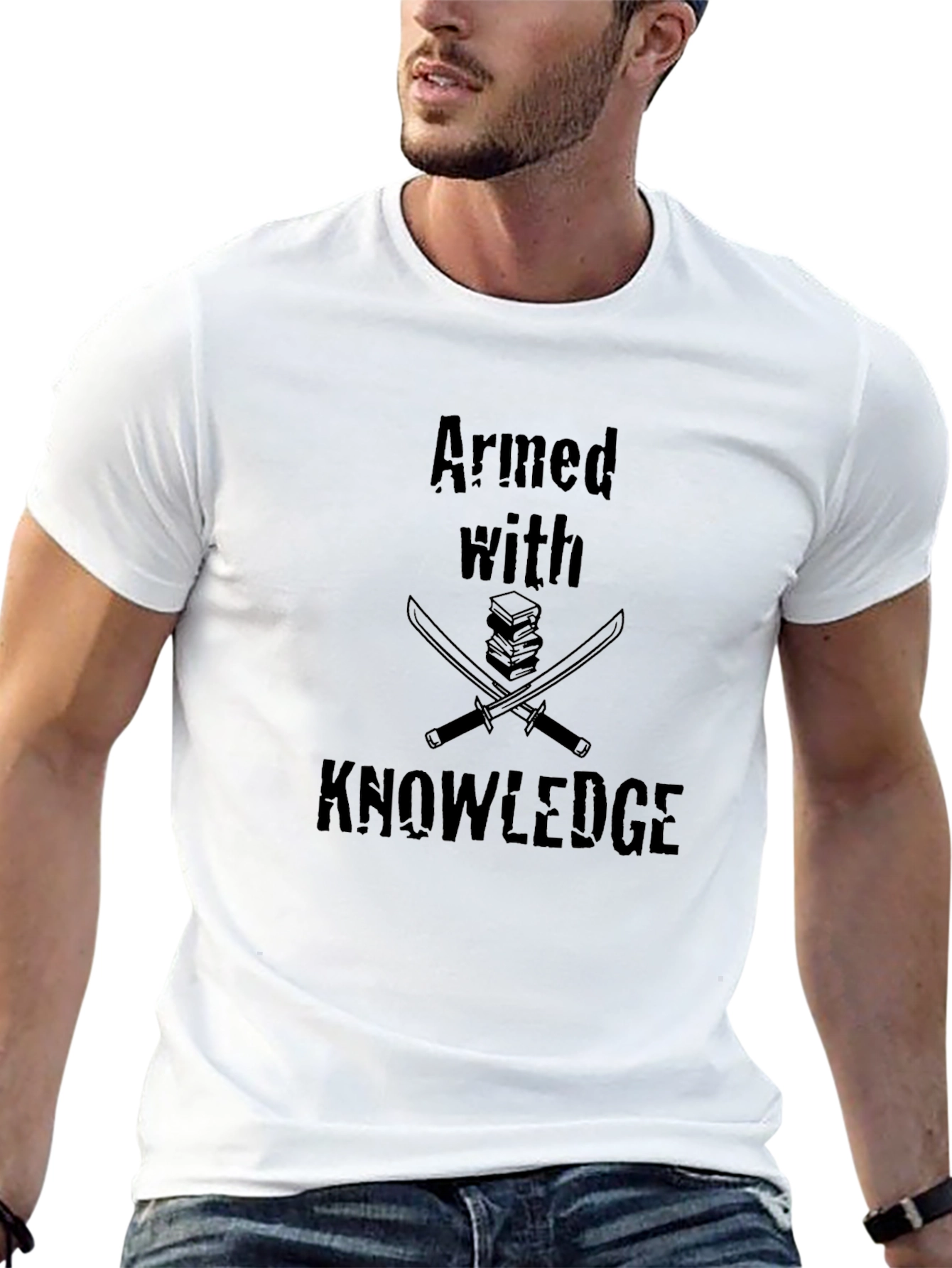 Black Armed with Knowledge T-Shirt view 13