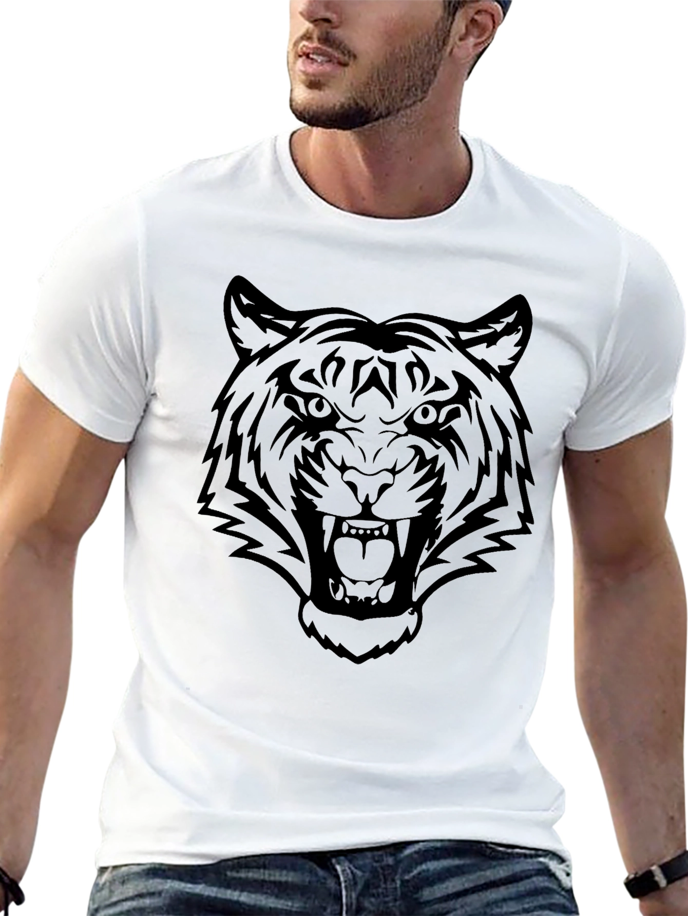 Black Black Tiger Graphic Tee - Men's Short Sleeve Shirt view 13