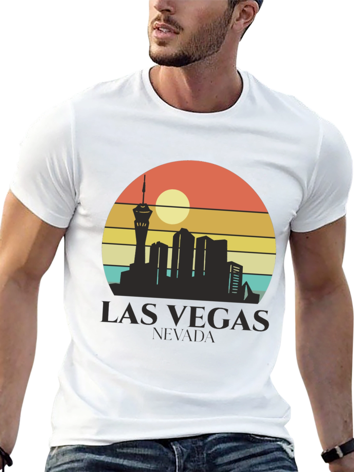 Black Las Vegas Nevada Skyline Graphic Tee view 13