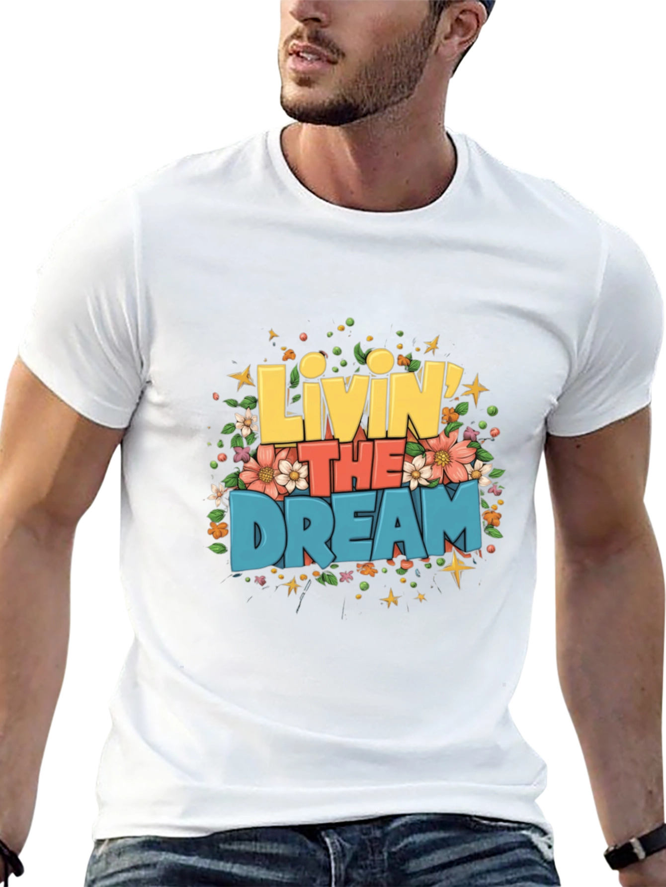 Black Livin' the Dream Graphic T-Shirt view 13