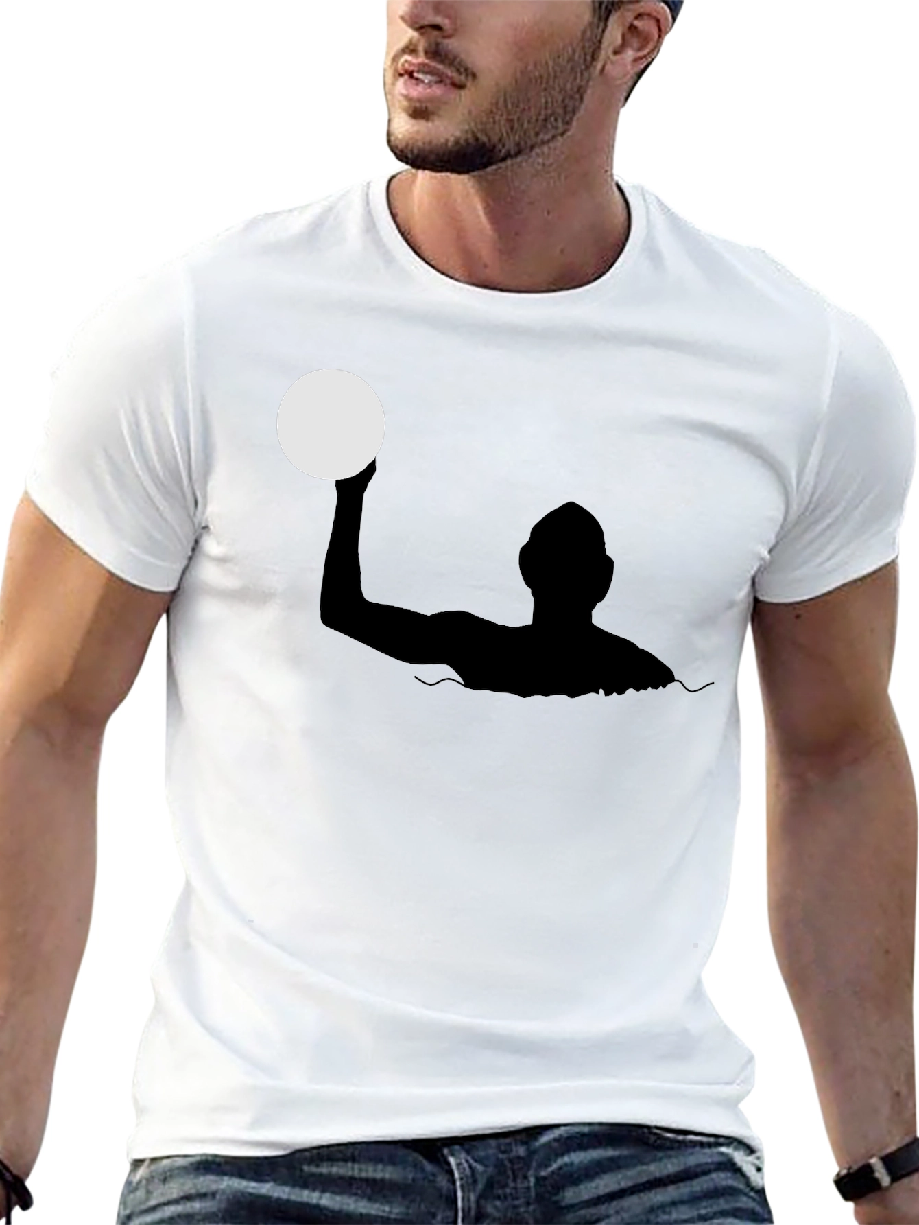 Black Water Polo Silhouette Black T-Shirt view 13