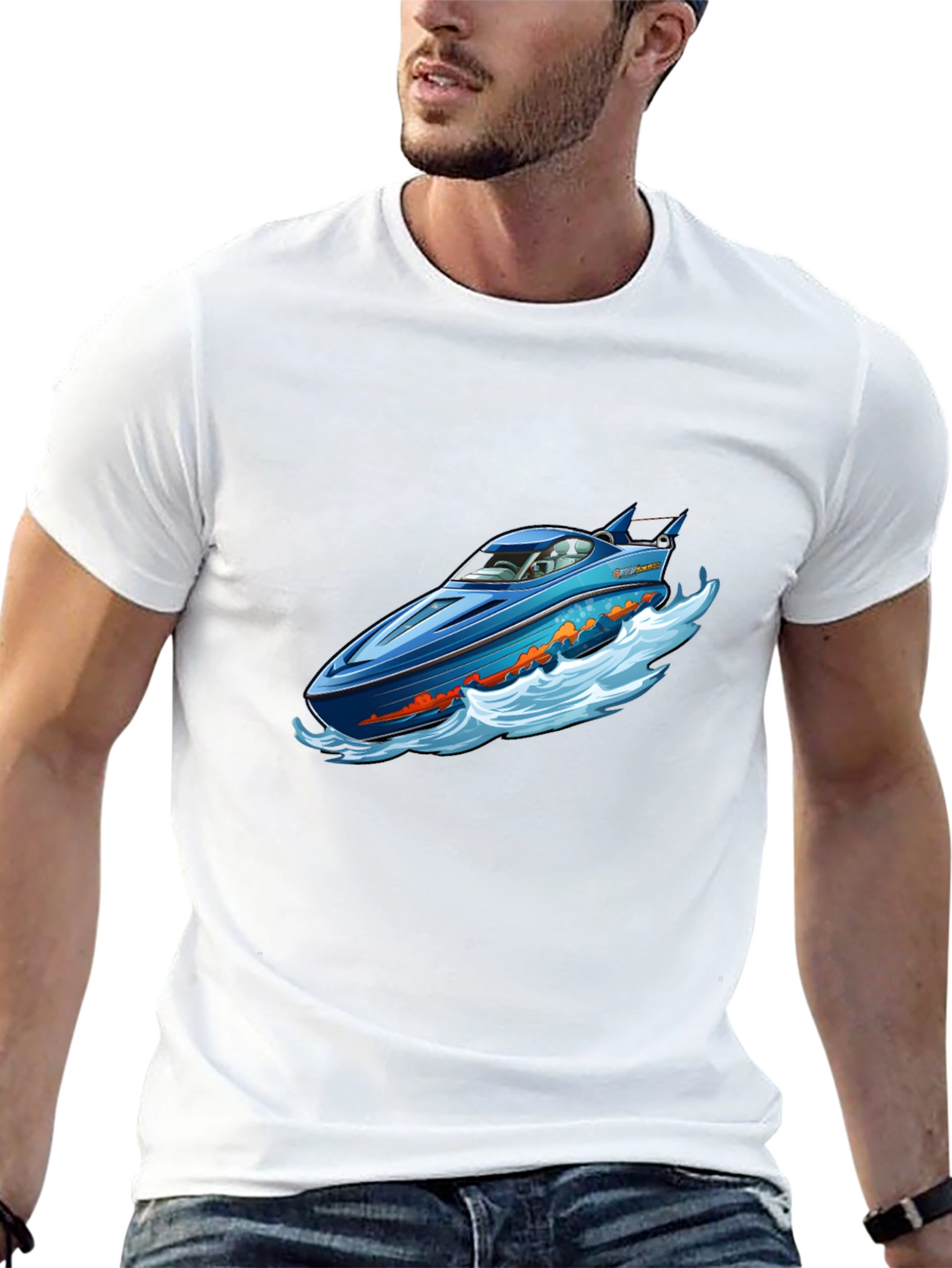 Black Blue Speedboat T-Shirt view 13