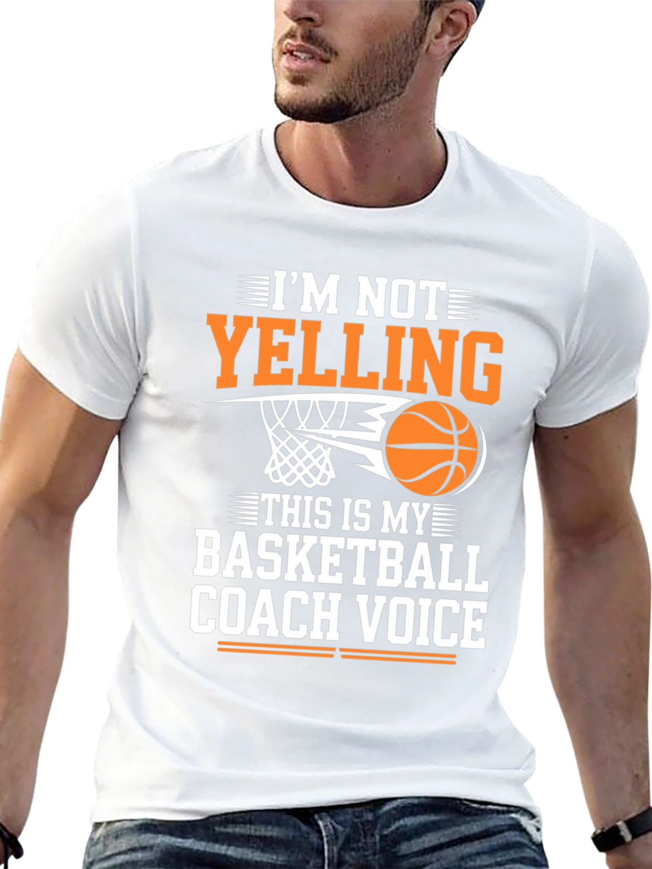Black Basketball Coach Voice T-Shirt - Funny Sports Tee view 13