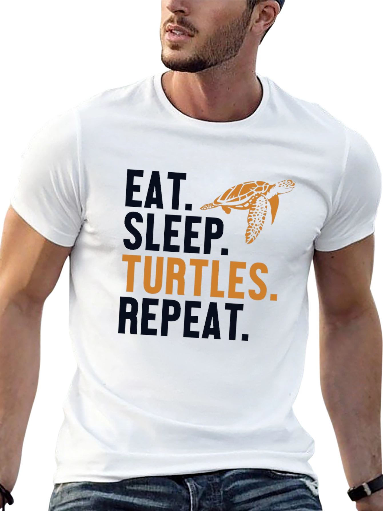 Black Eat Sleep Turtles Repeat Black Graphic Tee view 13