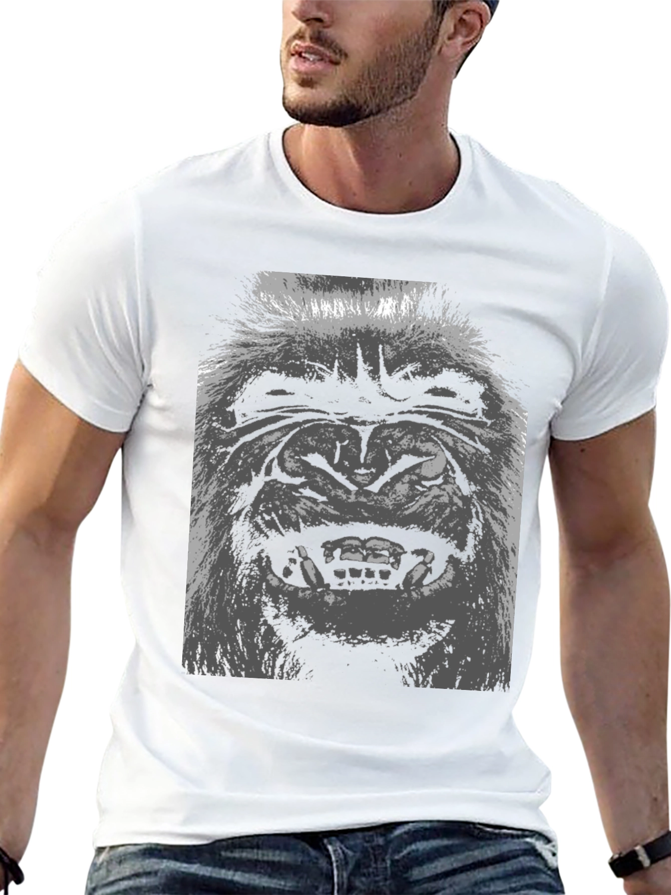 Black Bigfoot Graphic Tee - Black Cotton T-Shirt view 13