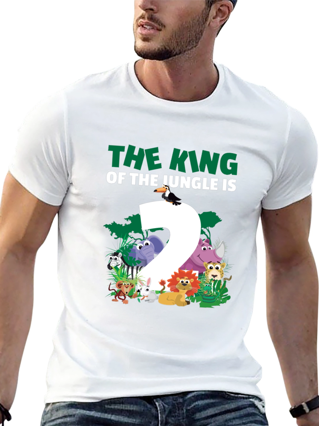 Black King of the Jungle Birthday T-Shirt - Two Year Old view 13