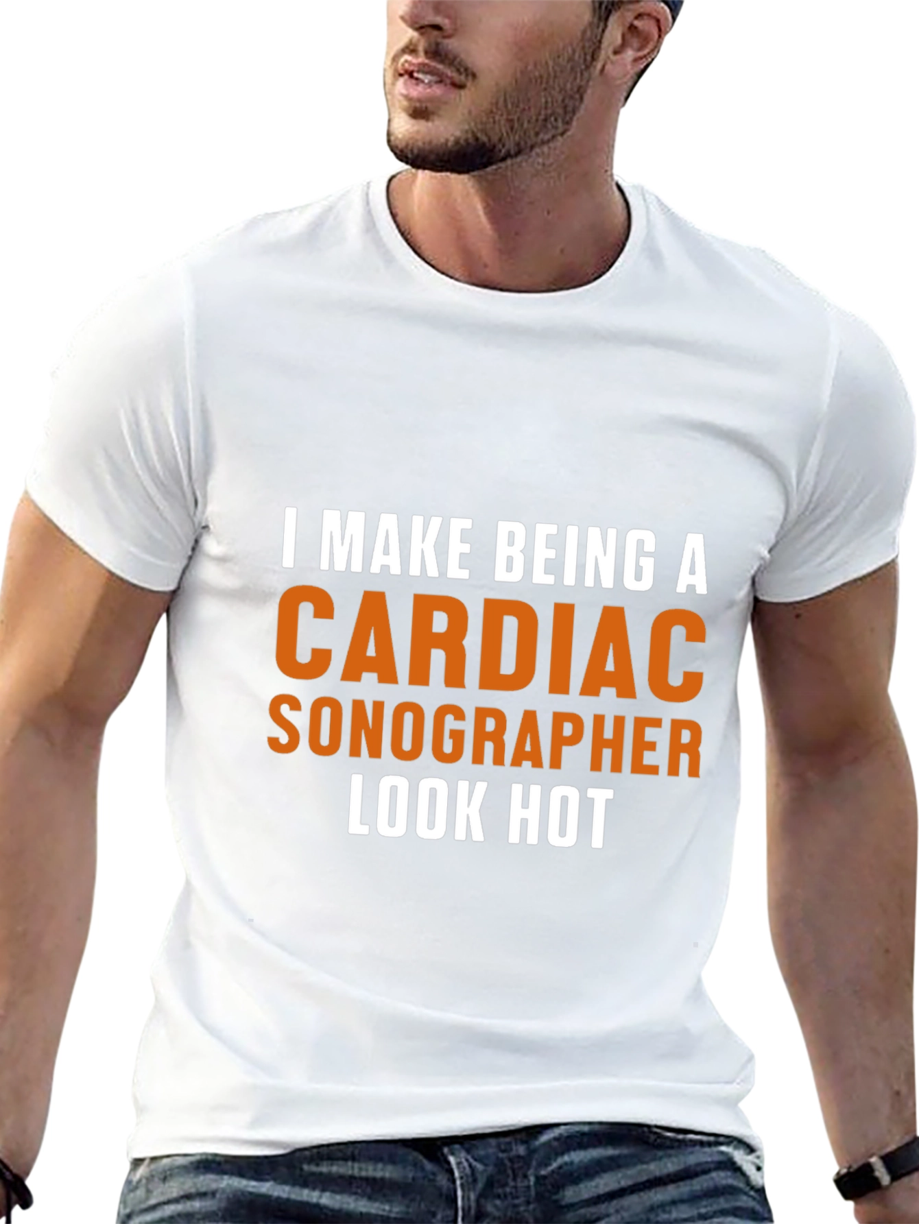 Black Cardiac Sonographer Tee - Makes Being One Look HOT! view 13