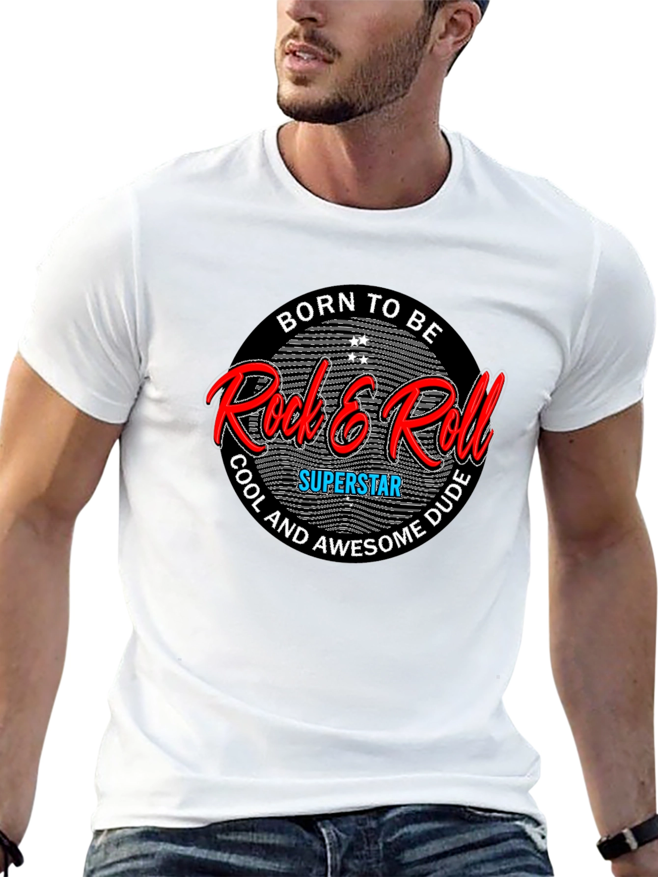 Black Rock & Roll Superstar Black T-Shirt view 13
