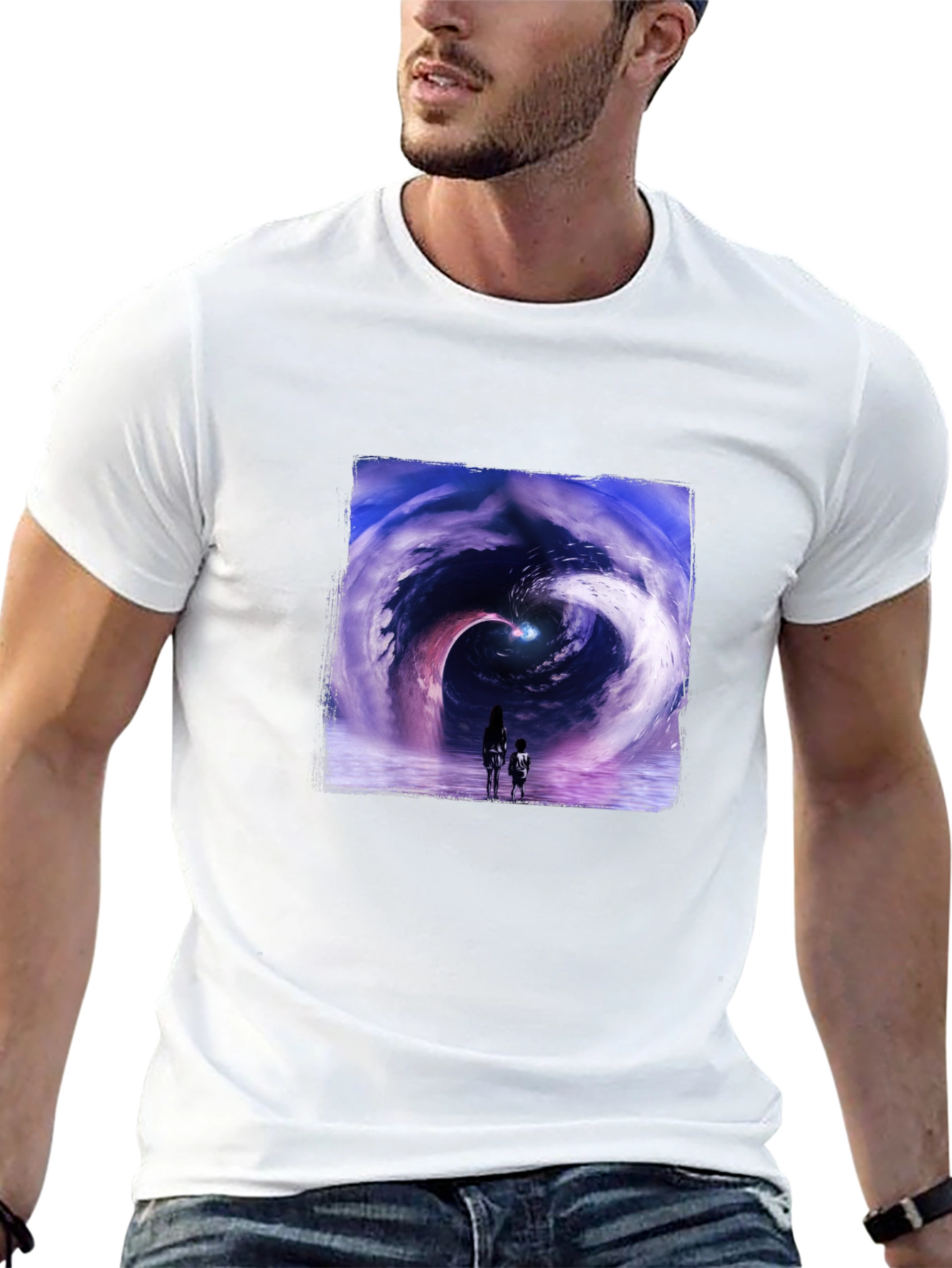 Black Cosmic Journey Graphic T-Shirt - Black view 13
